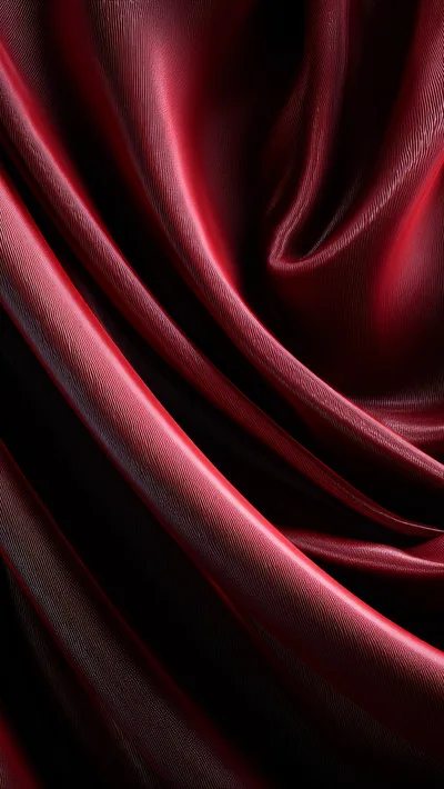 Abstract Red Fabric Draped In Elegant Folds