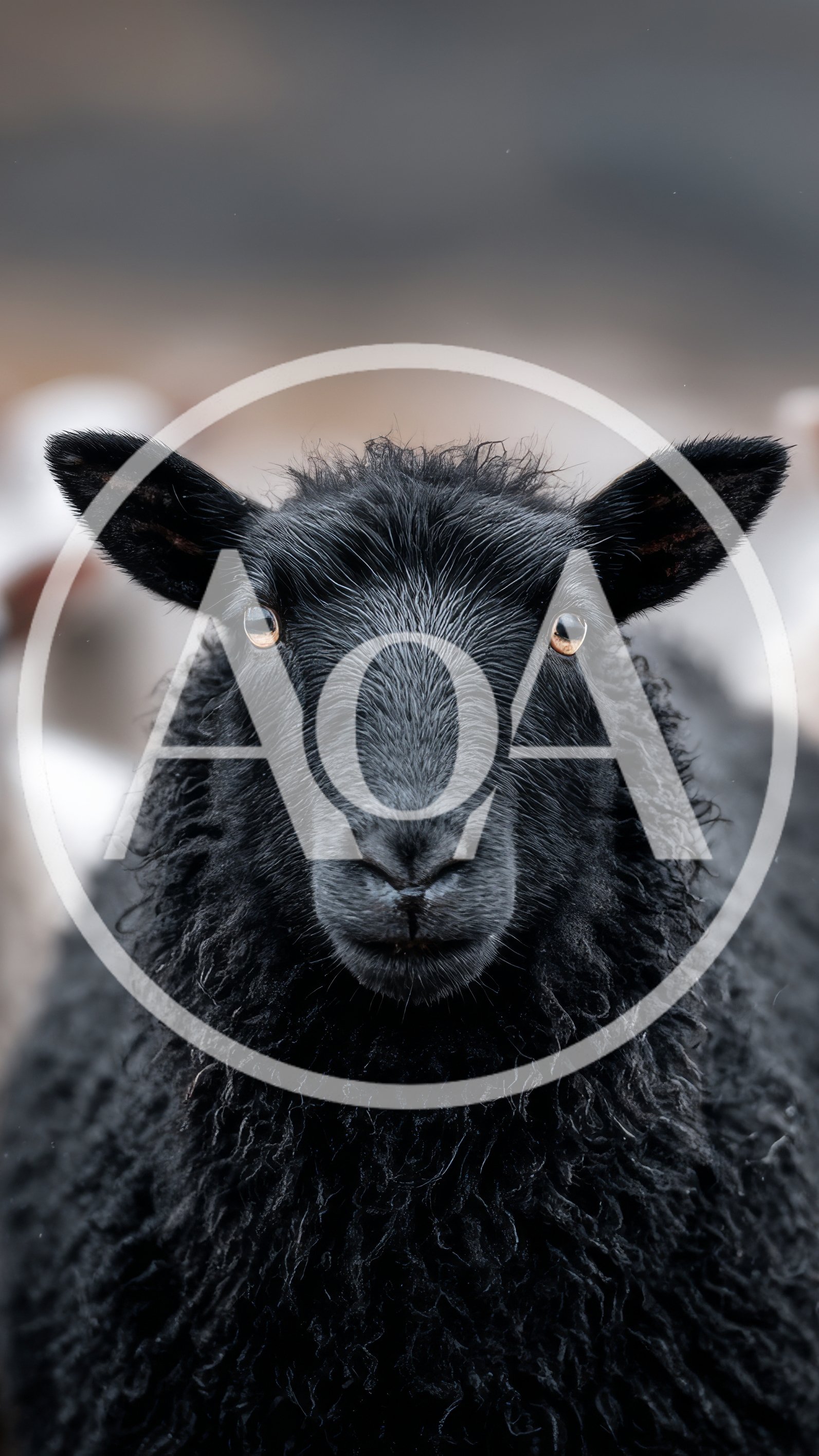 Portrait Of A Black Sheep Looking At Camera