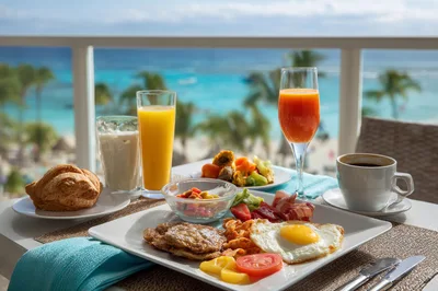 Luxury Tropical Breakfast With Ocean View
