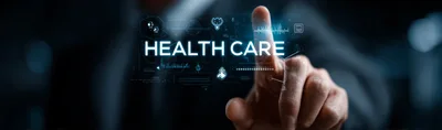 Businessman Interacting With Digital Health Care Interface