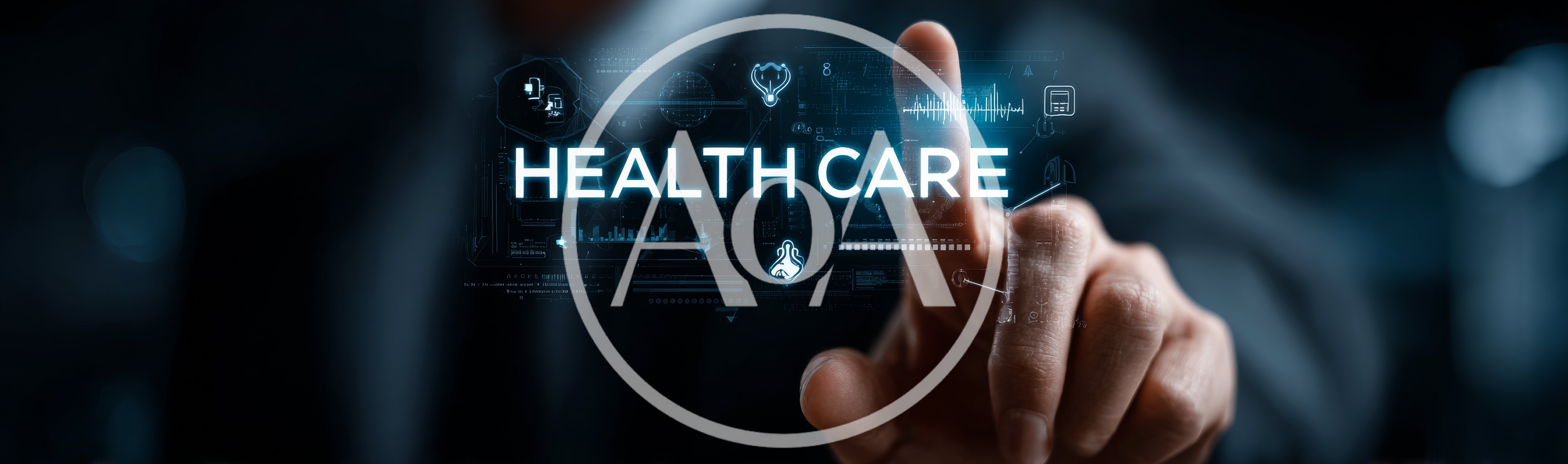 Businessman Interacting With Digital Health Care Interface