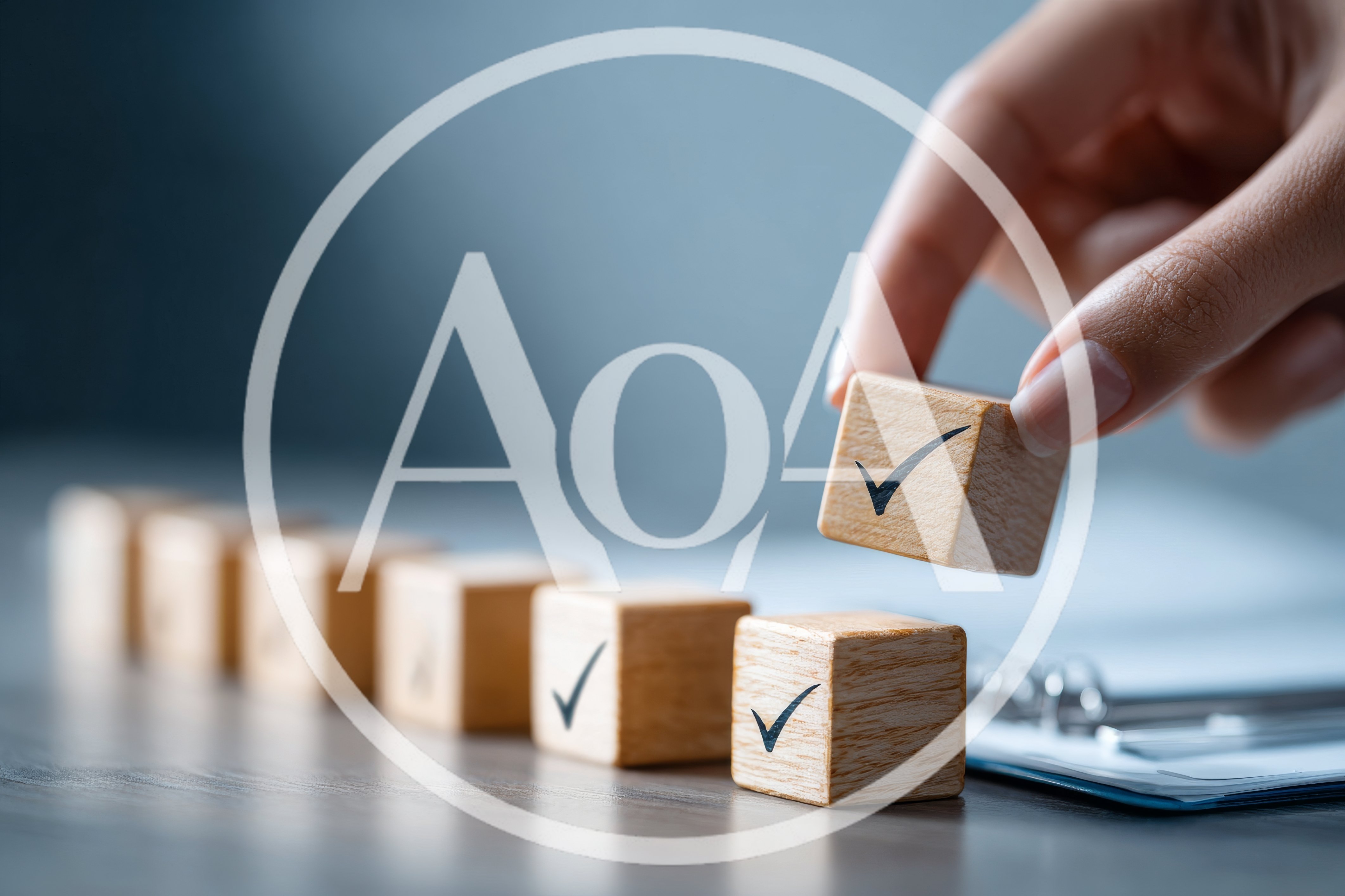 Hand Placing Wooden Block With Checkmark Symbol