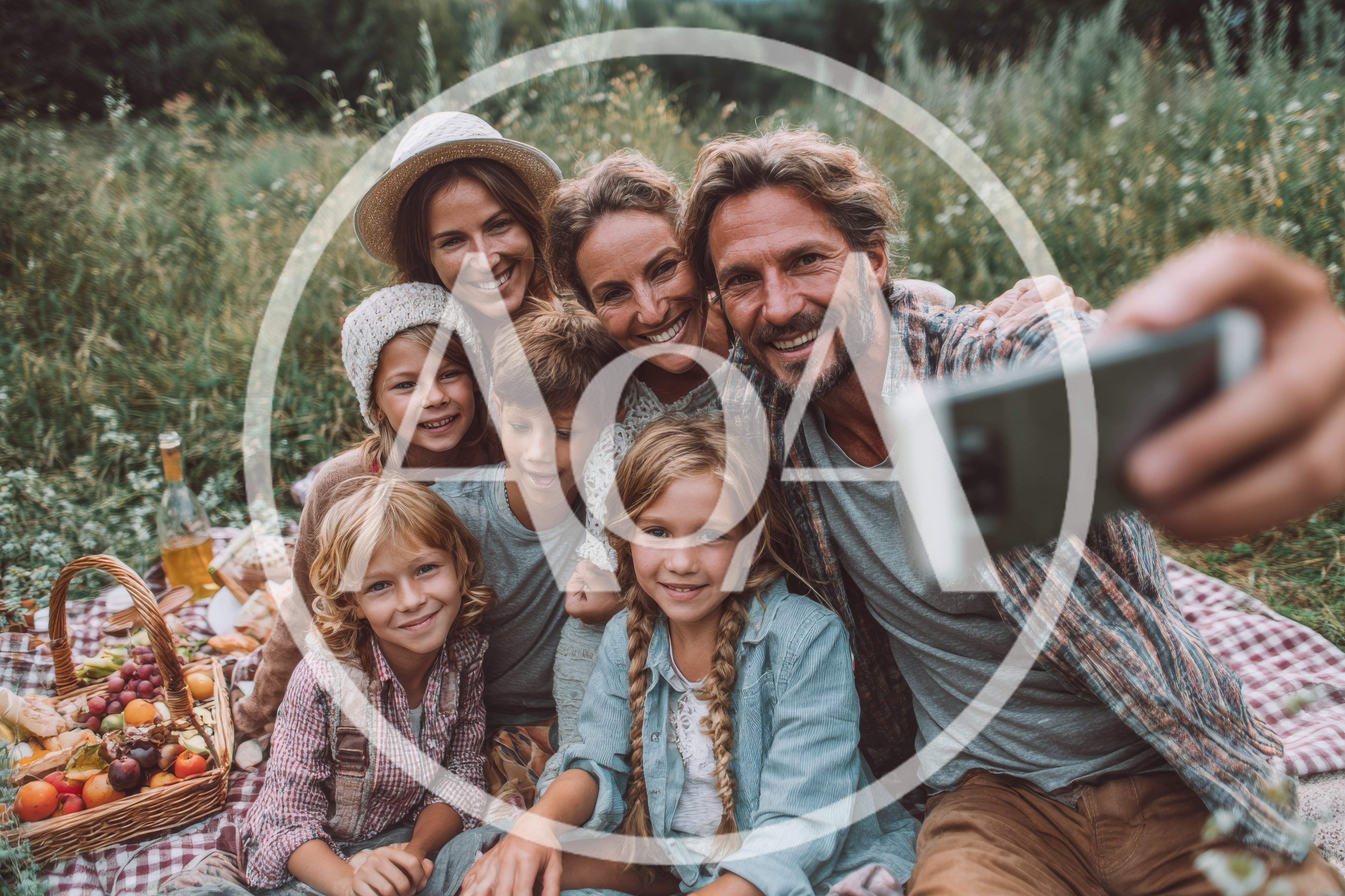 Happy Family Taking A Selfie During A Picnic