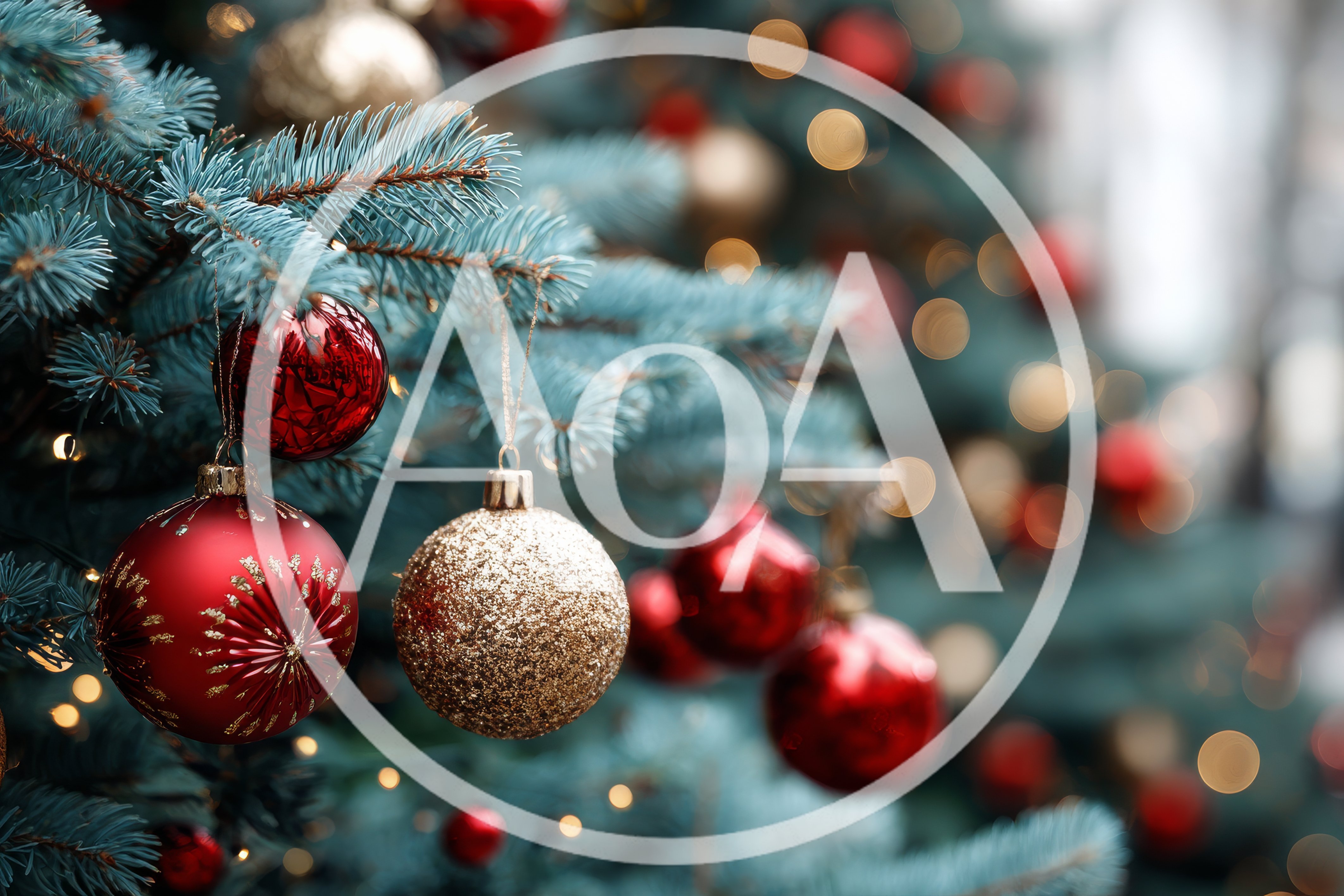 Christmas Tree Decorated With Red And Gold Ornaments