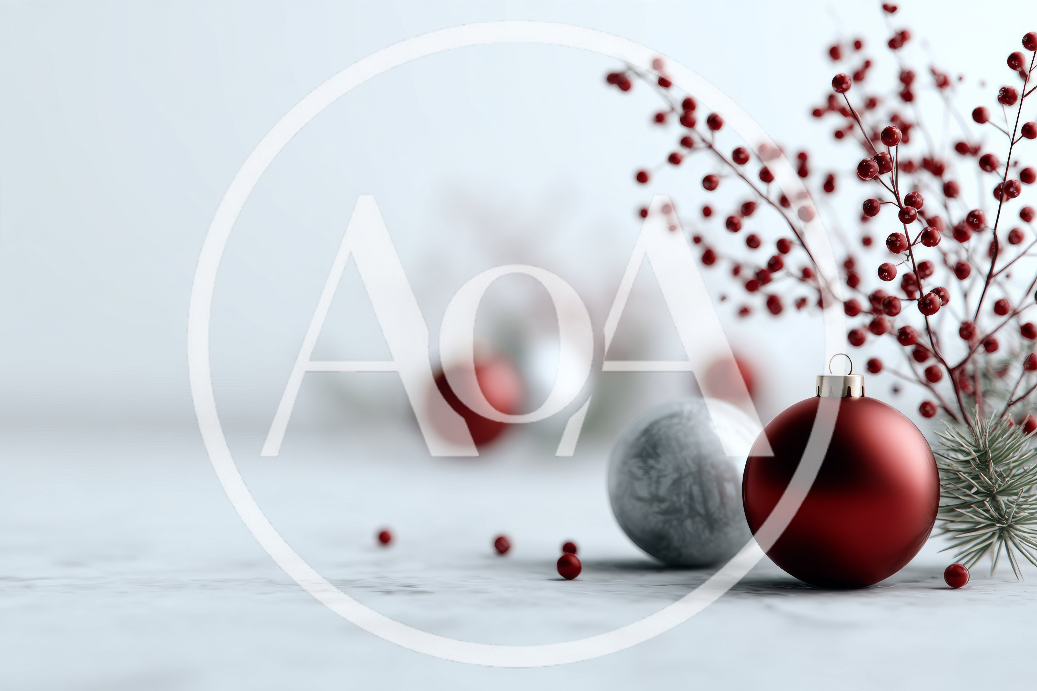 Red and Silver Christmas Ornaments on Marble Surface