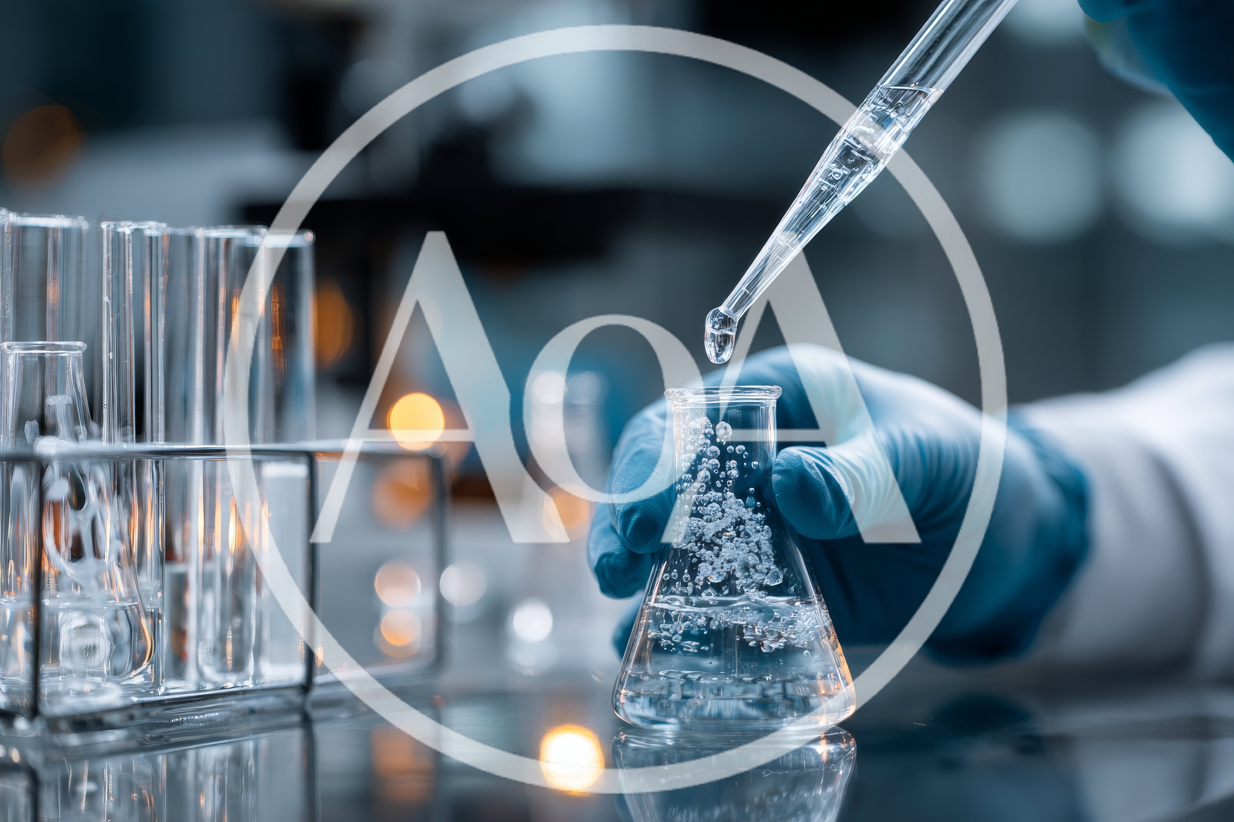 Scientist Adding Liquid To Erlenmeyer Flask In Laboratory