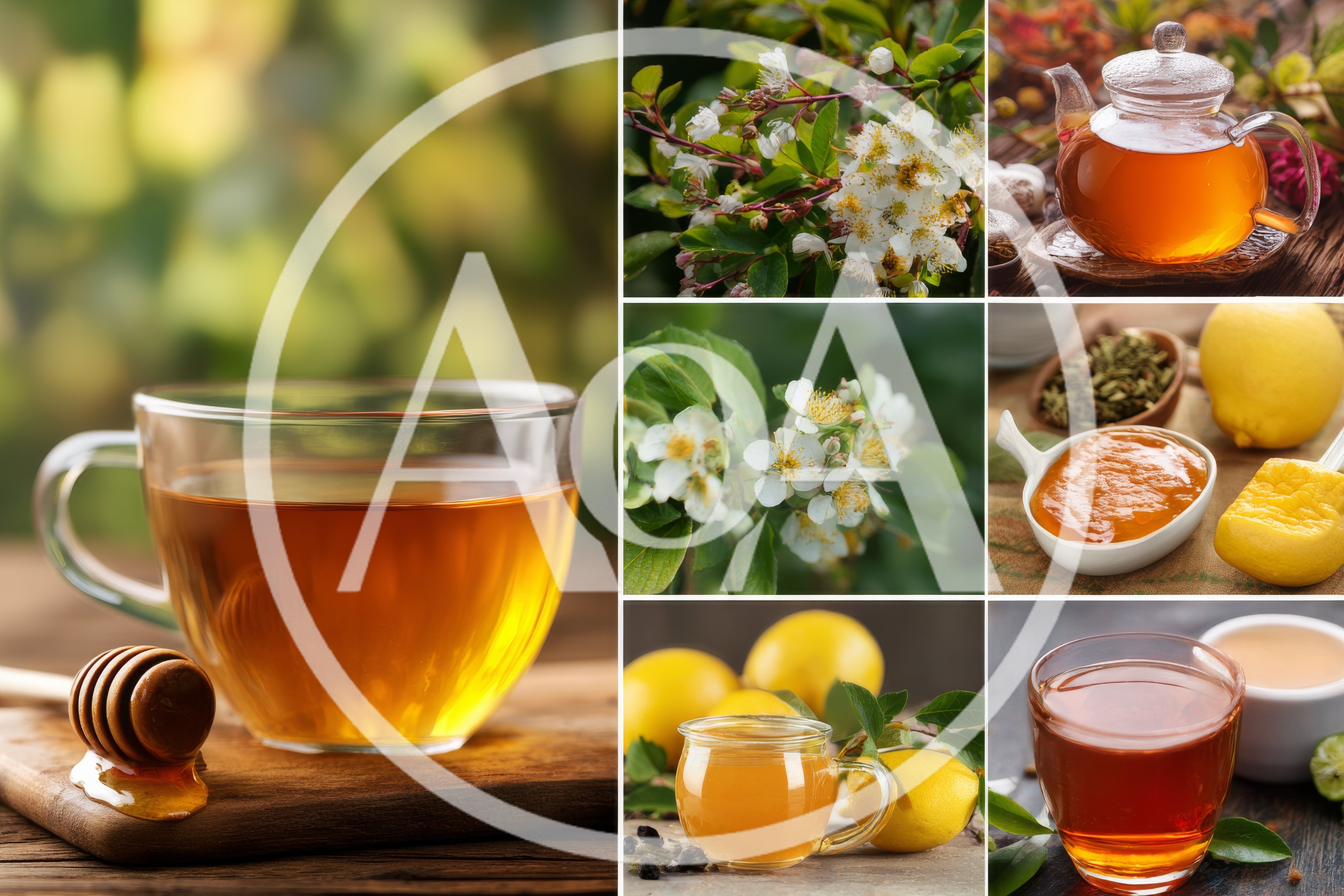 Collage of Herbal Tea and Natural Ingredients