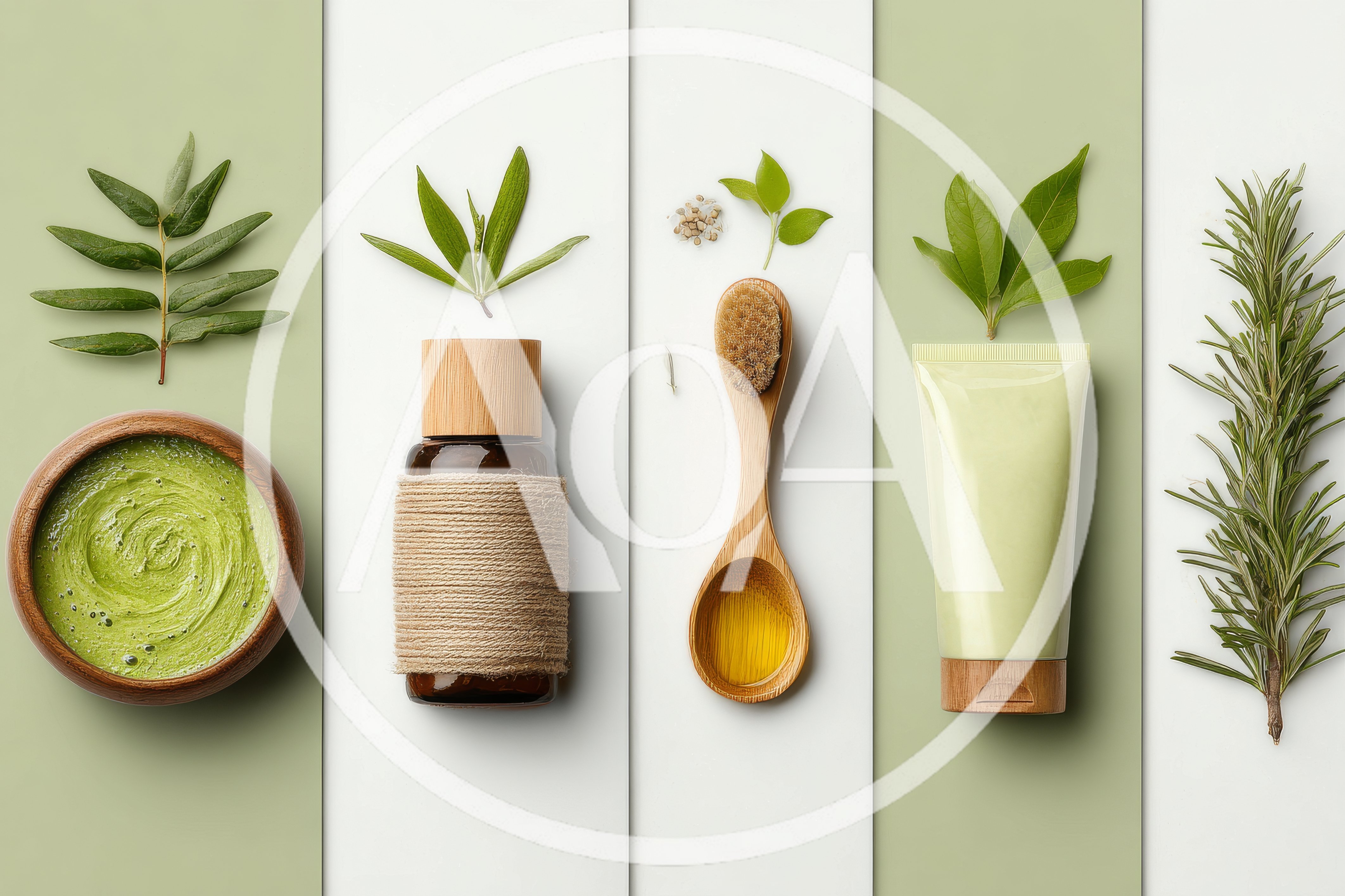 Natural Organic Skincare Products Flat Lay