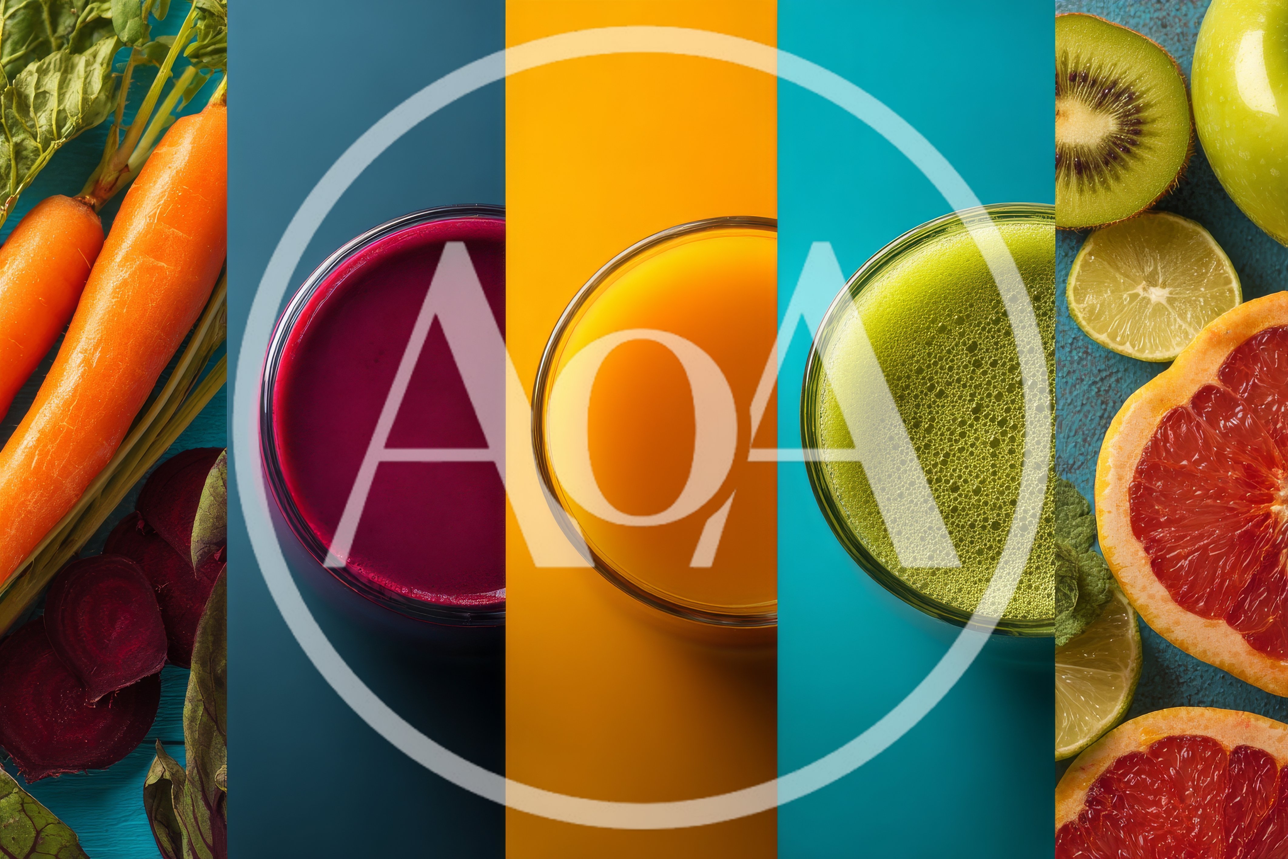 Fresh Fruit and Vegetable Juice Collage