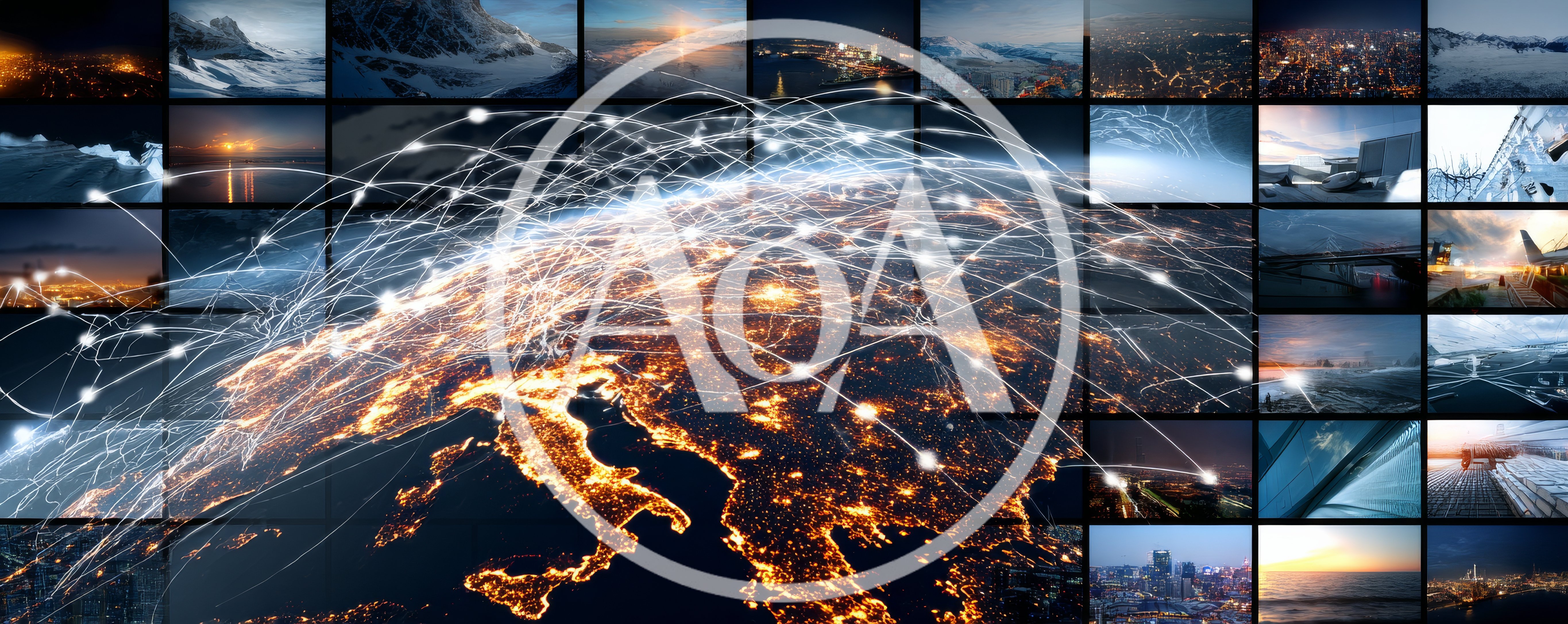 Global Network Connectivity Over Illuminated Earth Map
