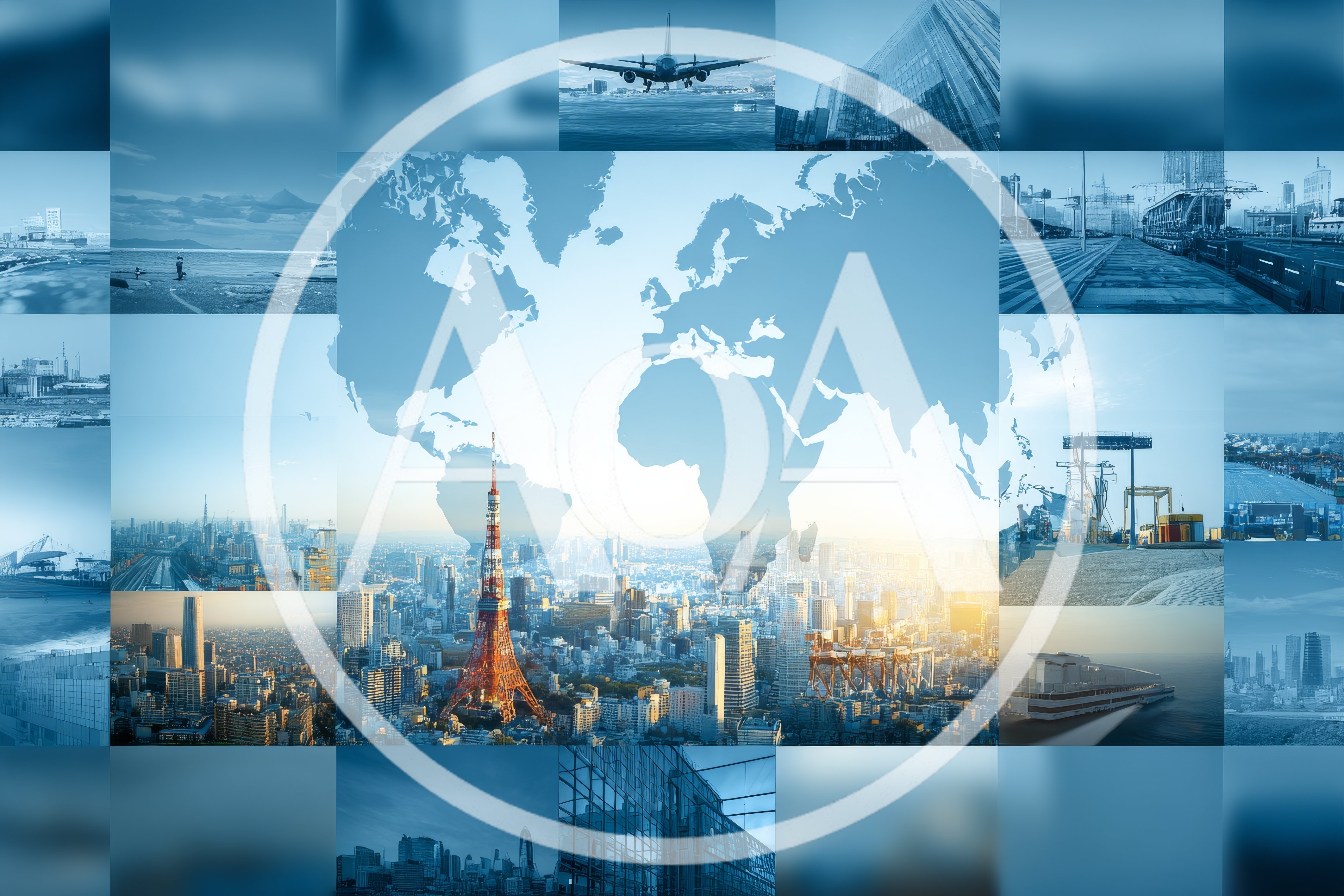 Global Business And Transportation Infrastructure Collage