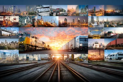 Global Logistics and Industrial Infrastructure Collage