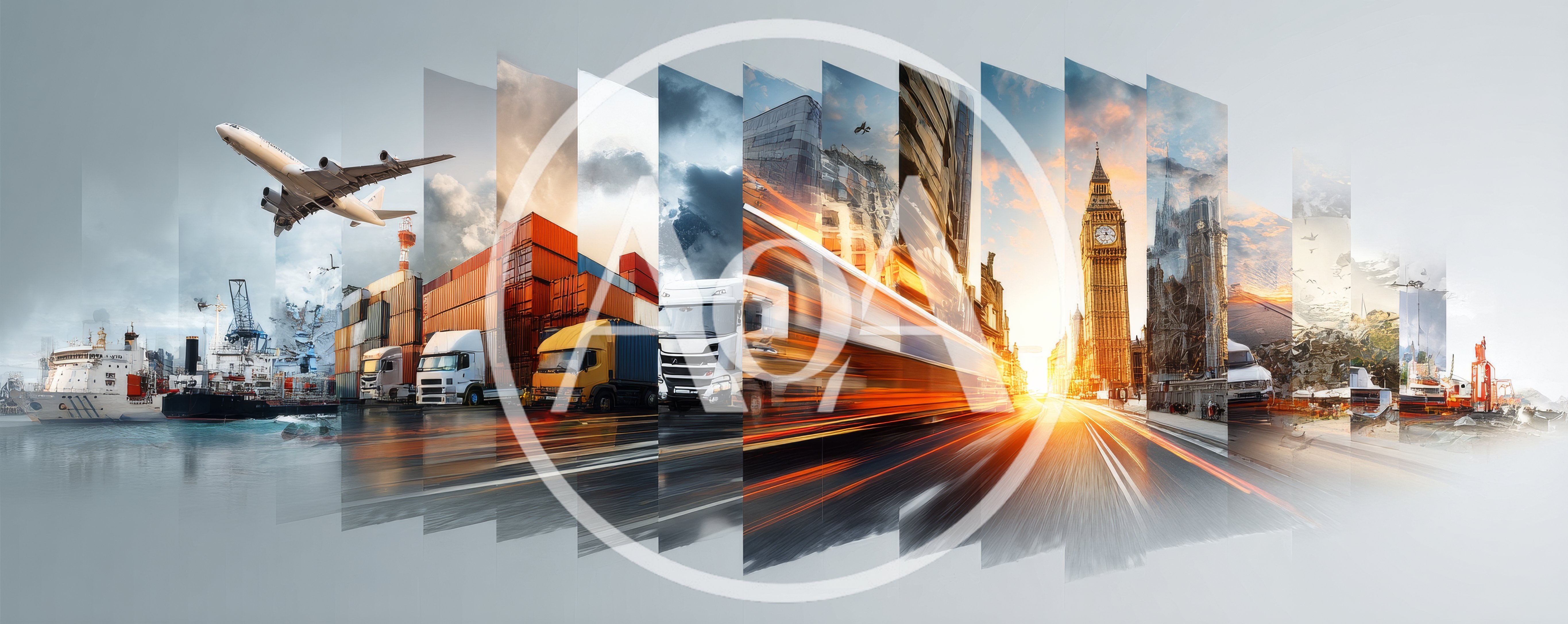 Global Logistics and Transportation Concept Collage