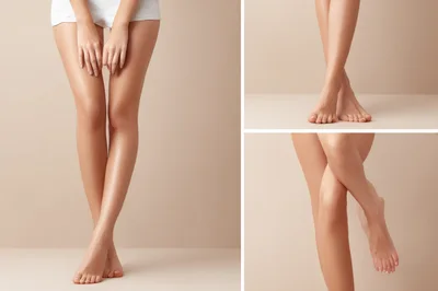 Collage Of Smooth Female Legs And Feet