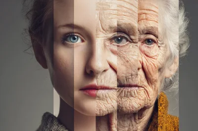 Composite Portrait Showing Human Aging Process