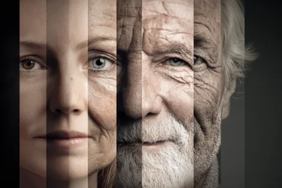 Composite Portrait Showing Human Aging Process