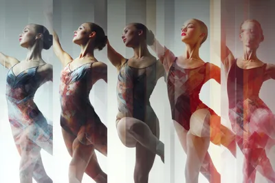 Abstract Multi Exposure Ballet Dancer In Motion