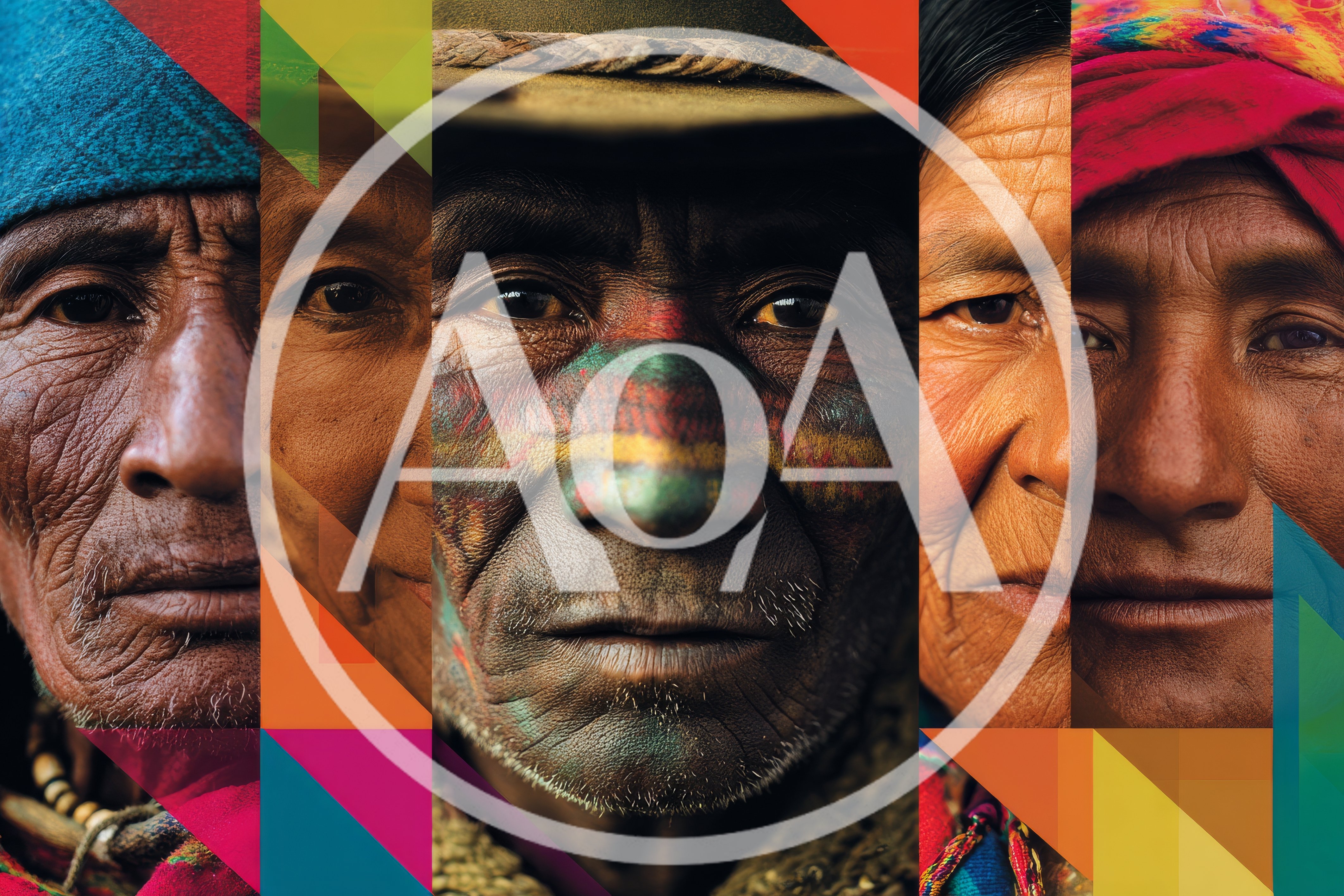 Collage Of Indigenous People With Traditional Cultural Features