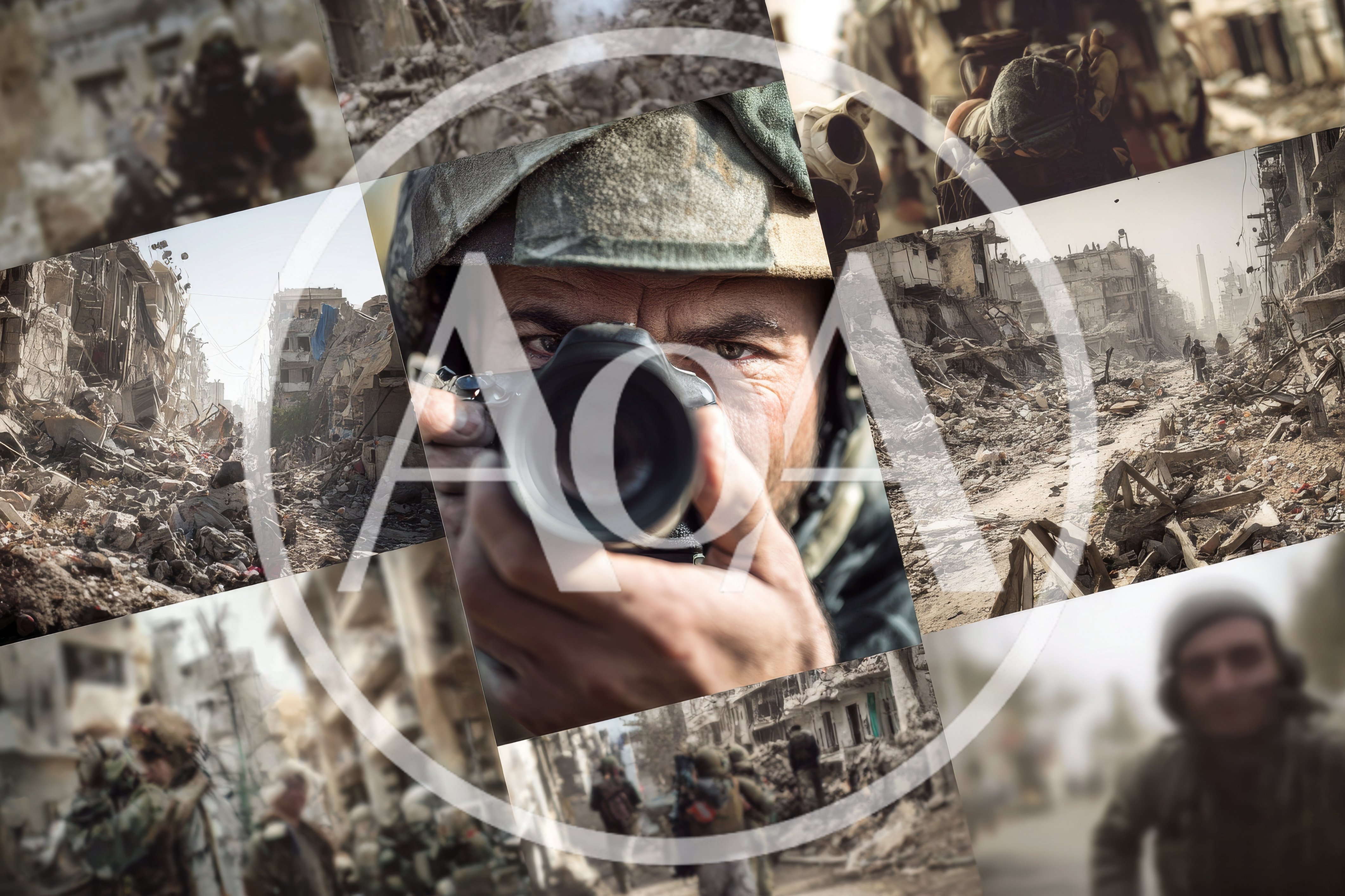 War Photographer Documenting Destruction In A Ruined City