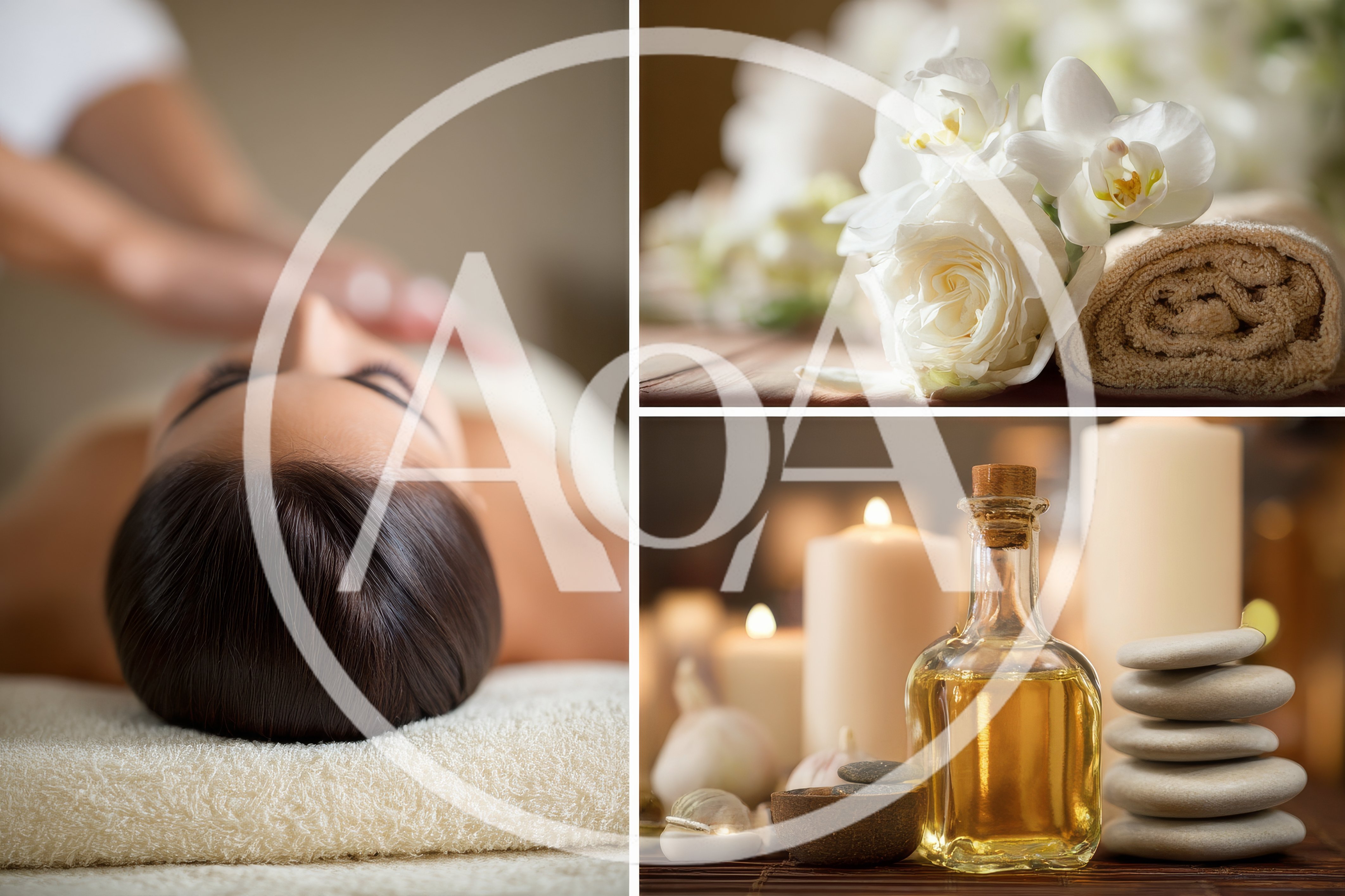 Spa Treatment Collage With Massage And Relaxation Elements