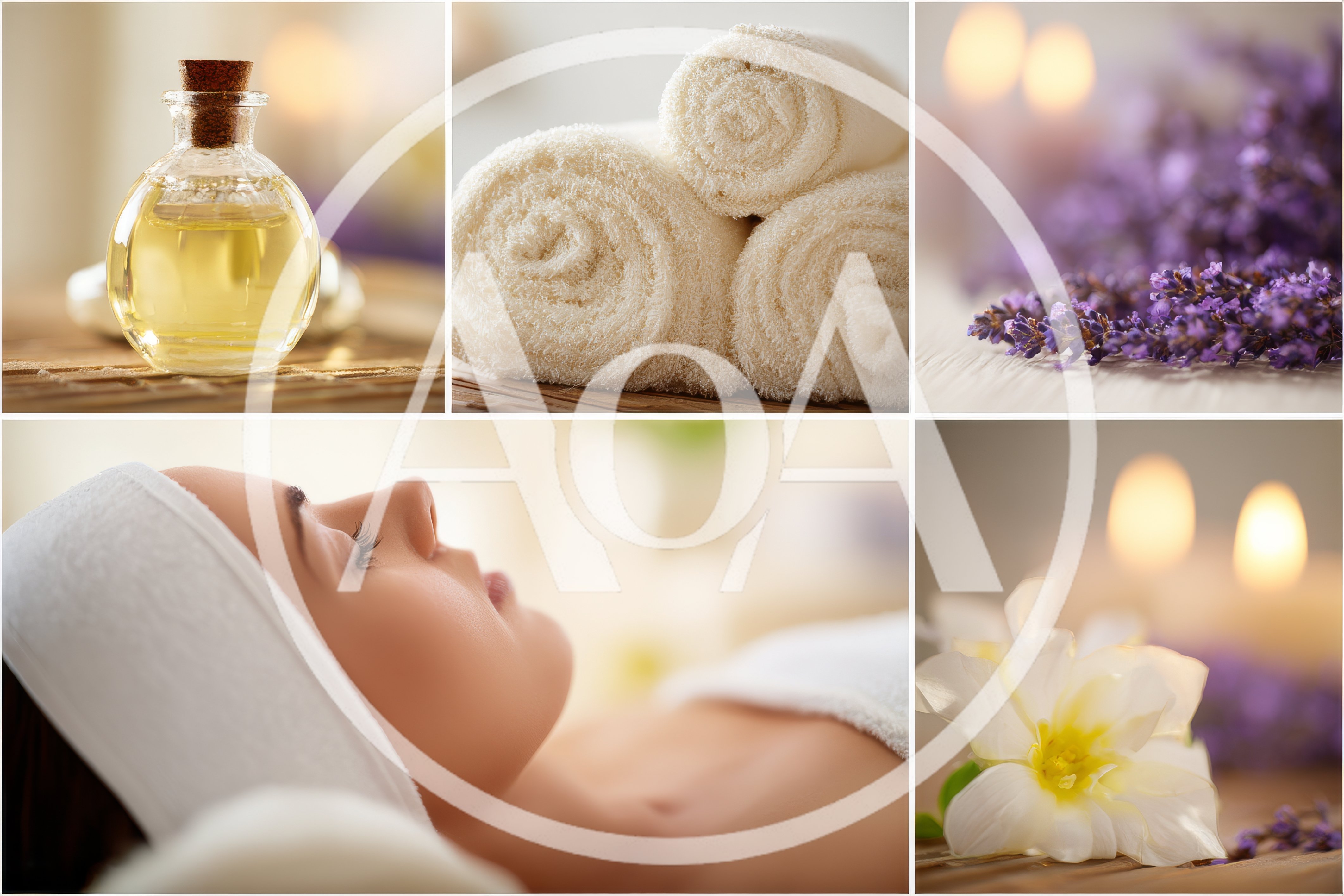 Spa Treatment Collage With Relaxation Elements