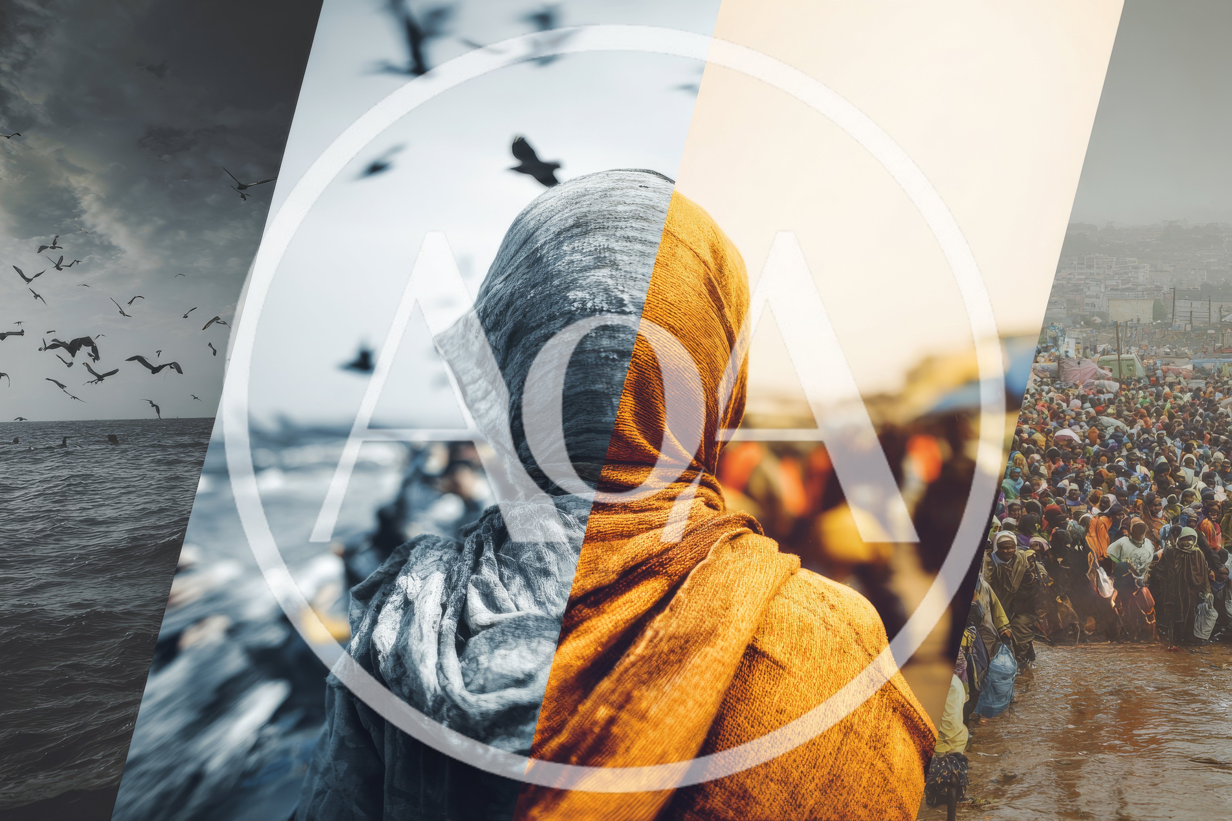 Conceptual Collage Of Migration And Human Displacement
