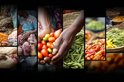 Market Vendors Selling Fresh Produce In Africa