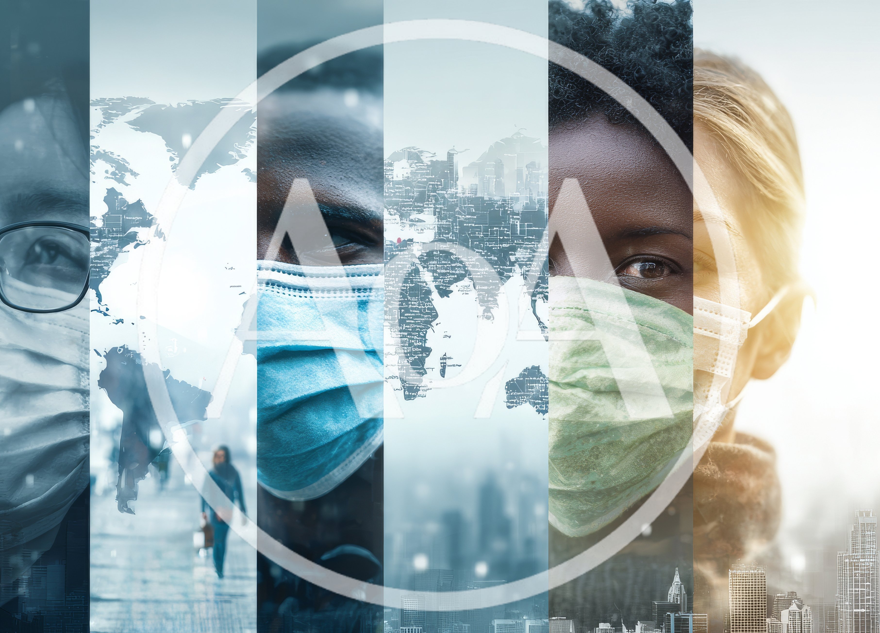 Global Pandemic Concept With Diverse People Wearing Face Masks