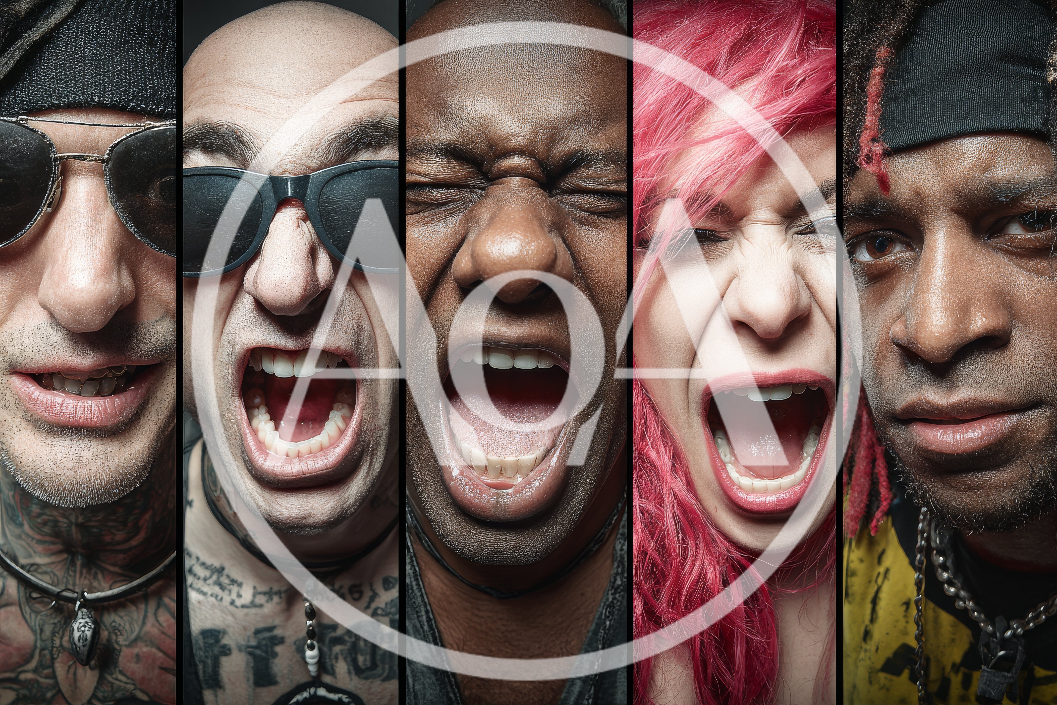 Close Up Portraits Of Diverse People Expressing Intense Emotions