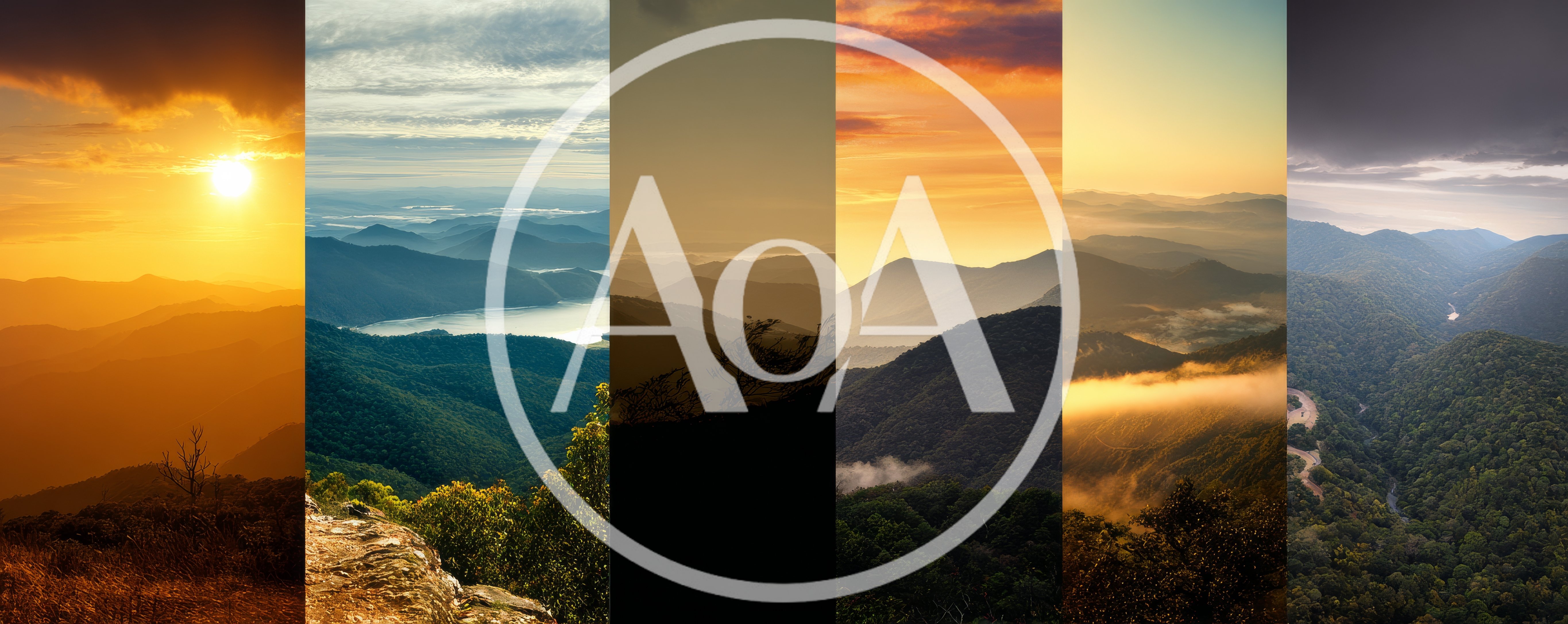 Panoramic Collage of Mountain Landscapes at Different Times