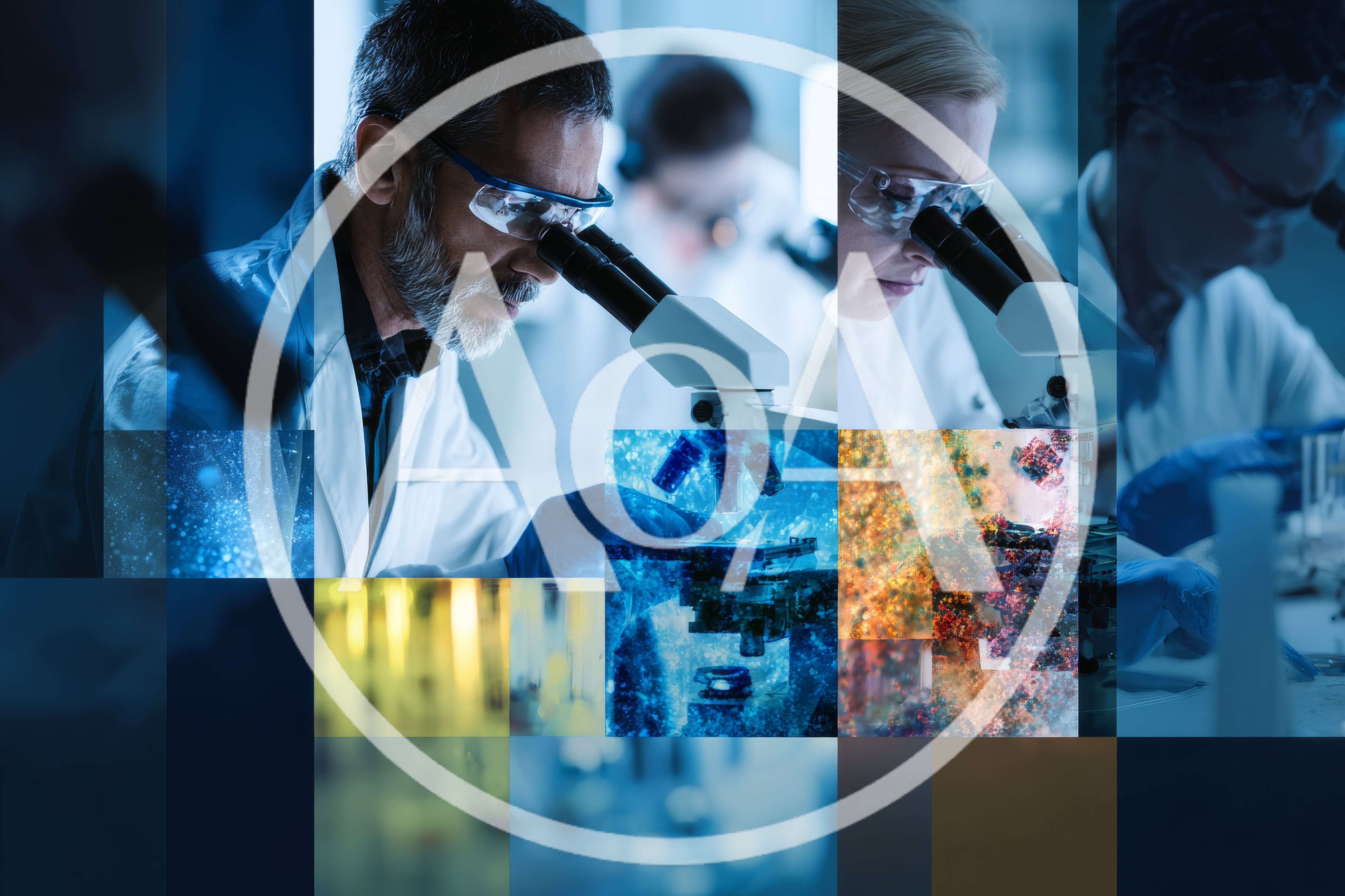Scientists Conducting Research With Microscopes In Laboratory