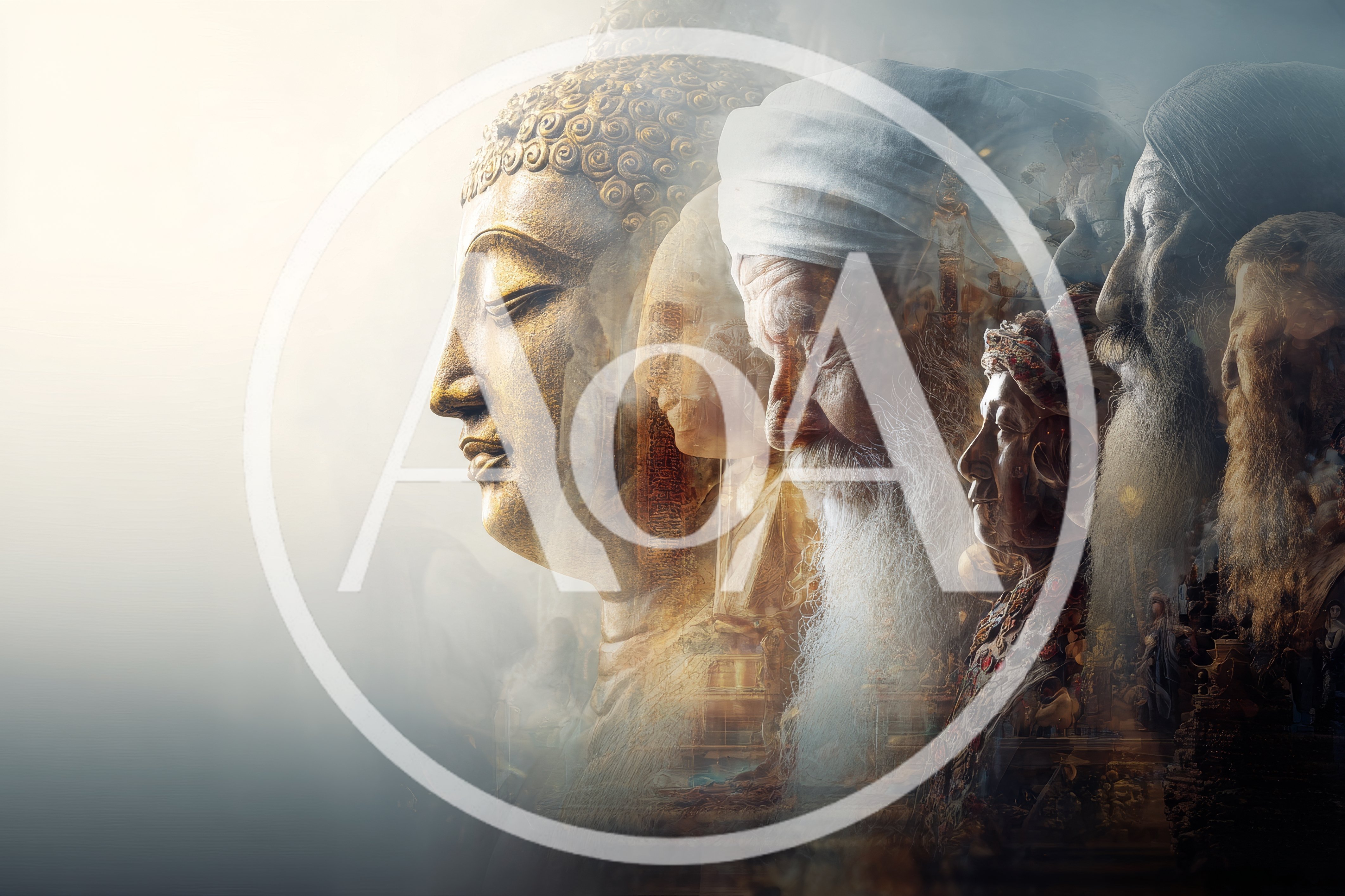 Spiritual Figures And Buddha Statue Composite