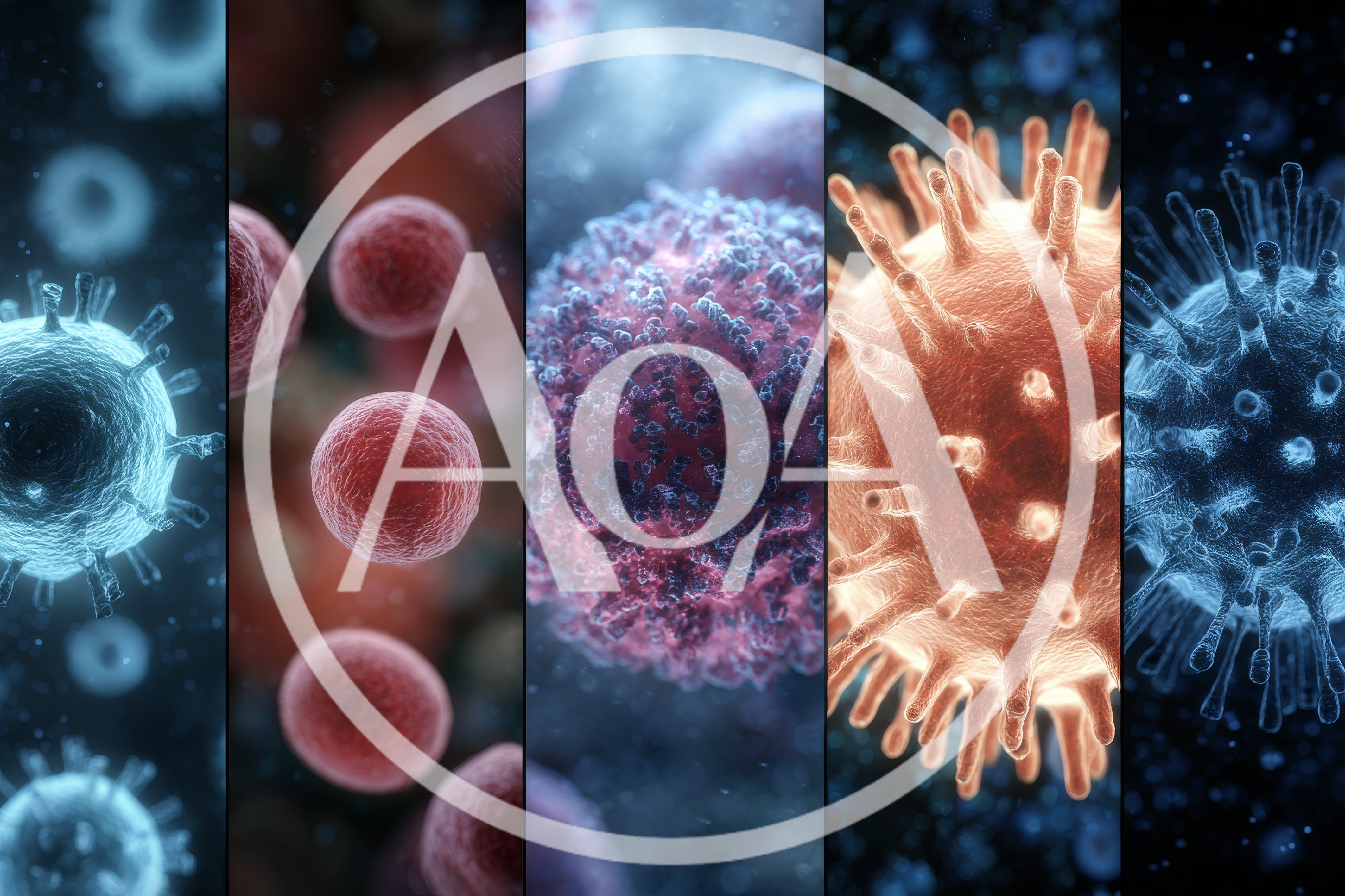 Microscopic View Of Various Viral And Cellular Structures