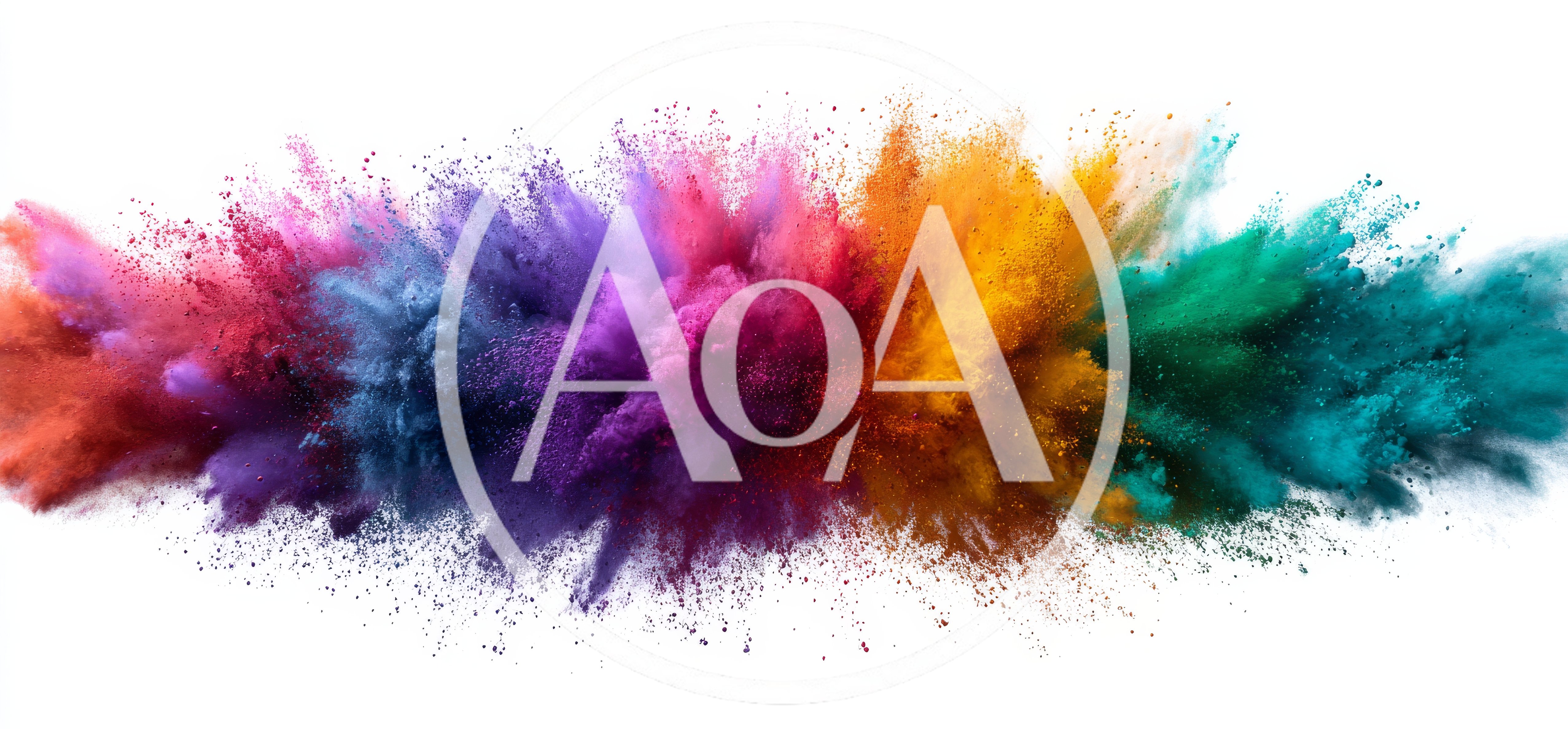 Vibrant Multi-Colored Powder Explosion On White Background