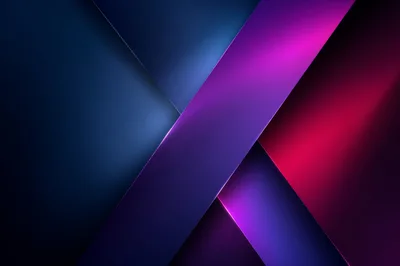 Abstract Geometric Background With Neon Purple And Blue Light