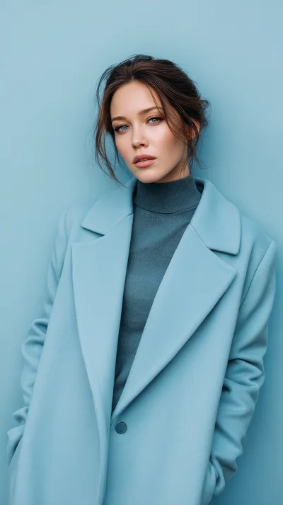 Portrait Of A Young Woman In A Blue Coat
