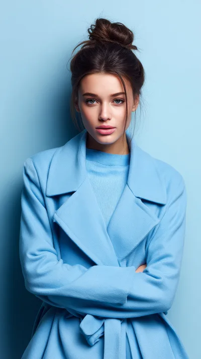 Portrait Of A Young Woman In A Blue Coat