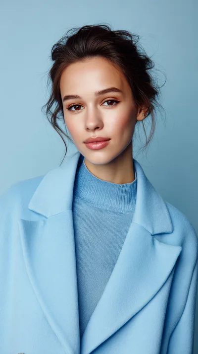 Portrait Of A Young Woman In A Blue Coat