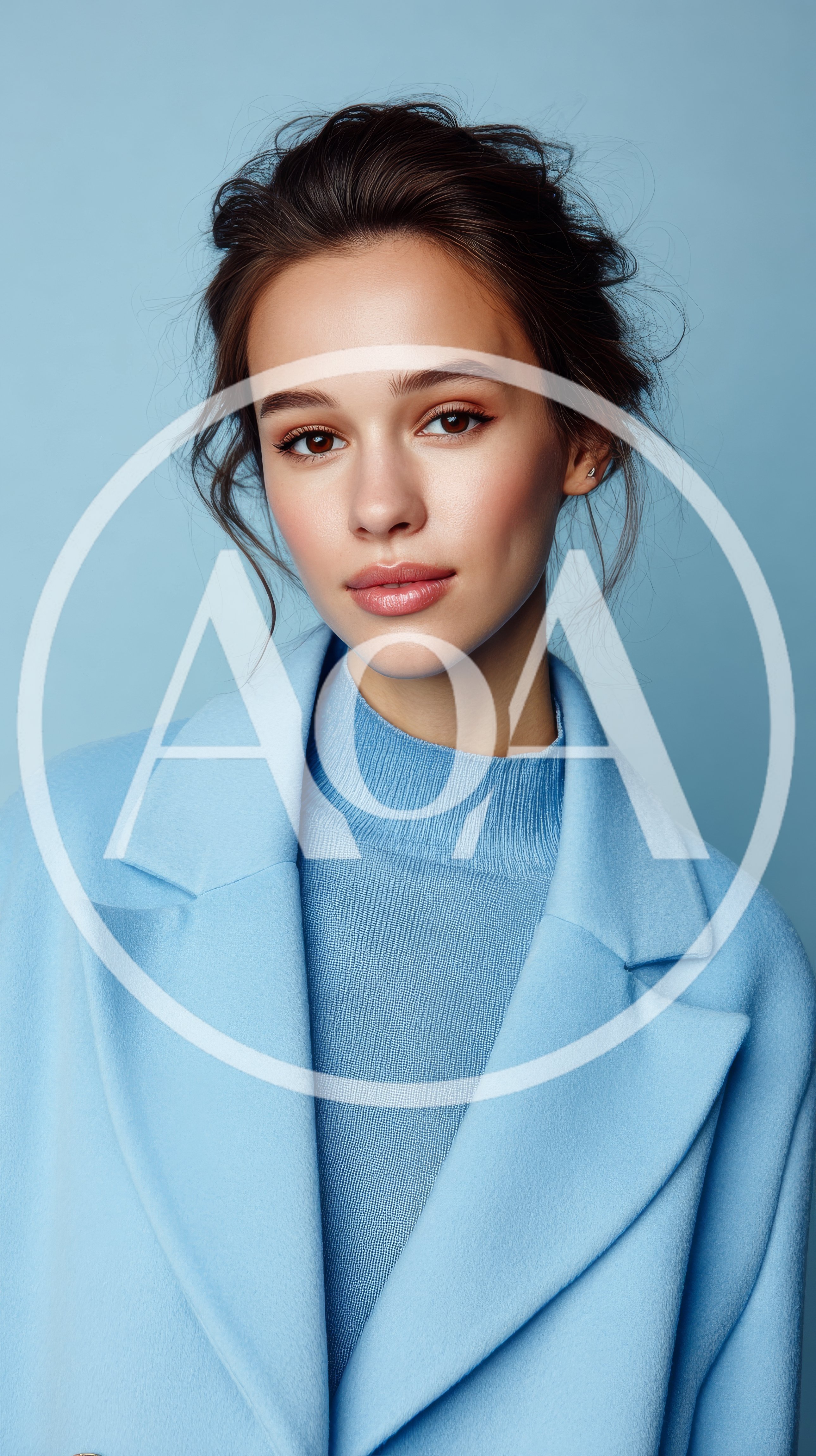 Portrait Of A Young Woman In A Blue Coat