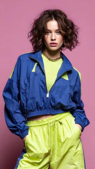 Young Woman Posing in Retro Sportswear