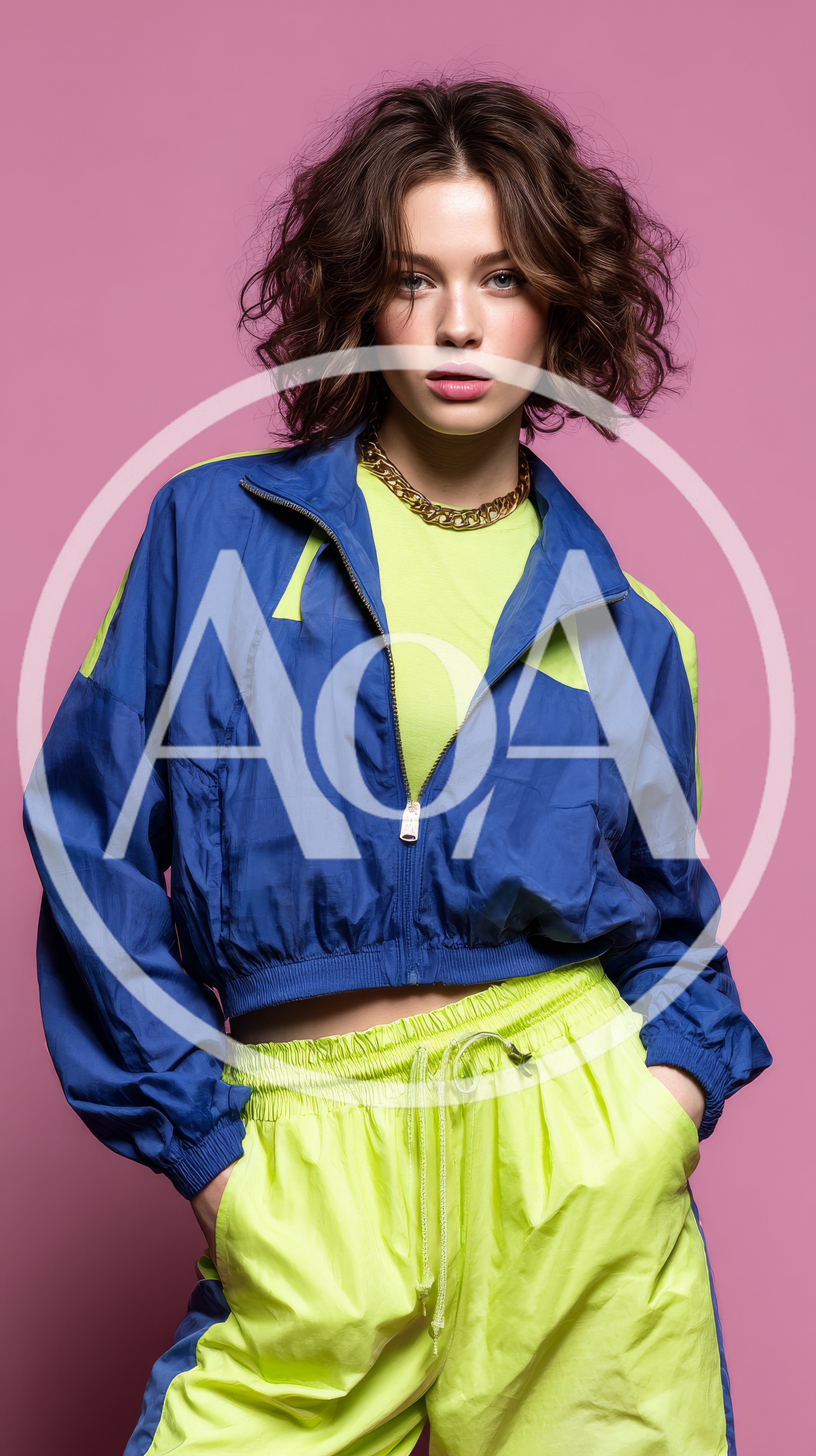 Young Woman Posing in Retro Sportswear