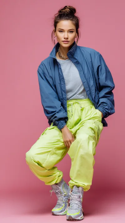 Fashionable Young Woman Posing In Sportswear