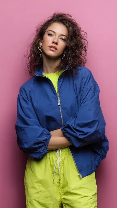 Young Woman Posing in Vibrant Sportswear