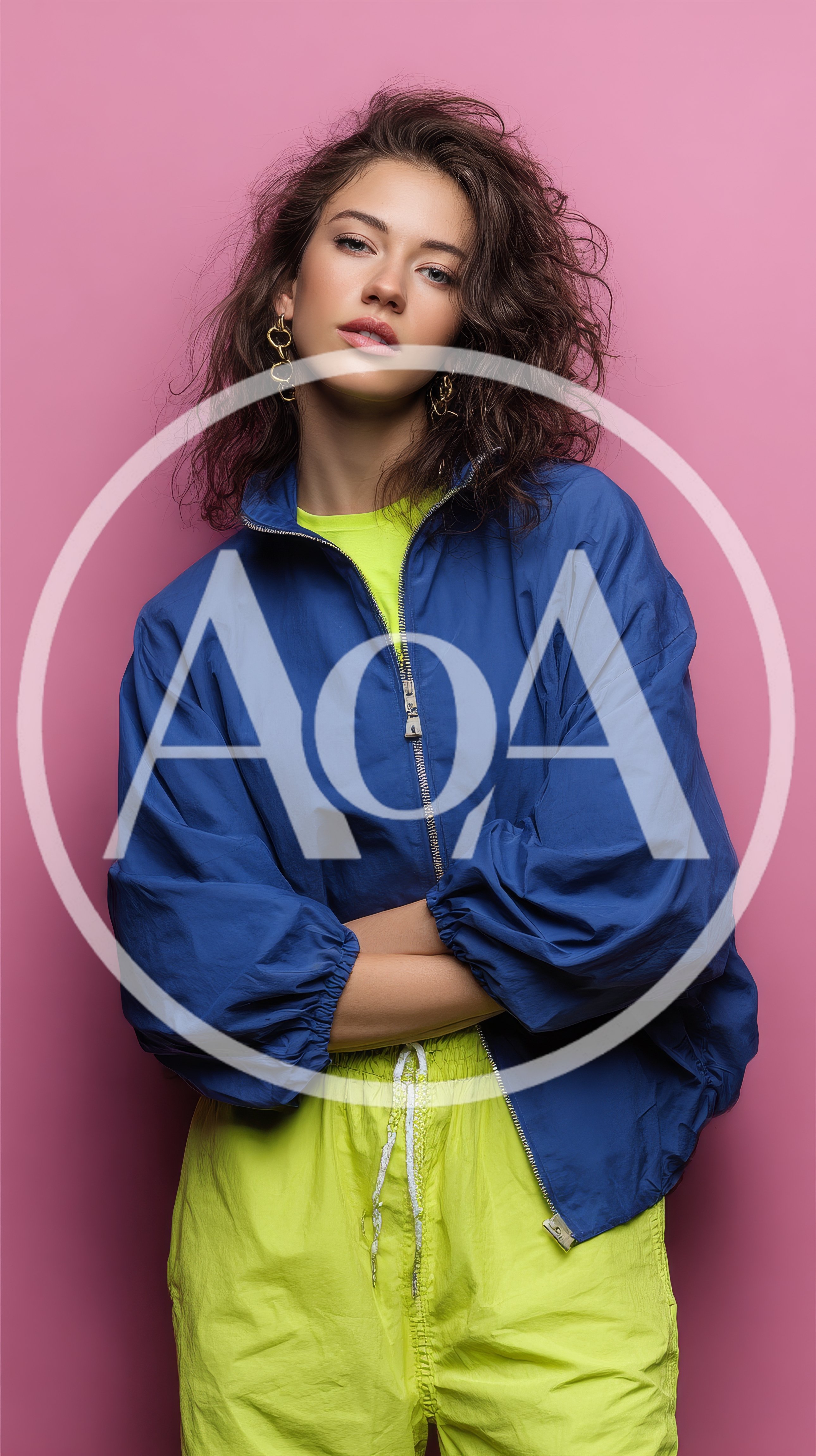 Young Woman Posing in Vibrant Sportswear