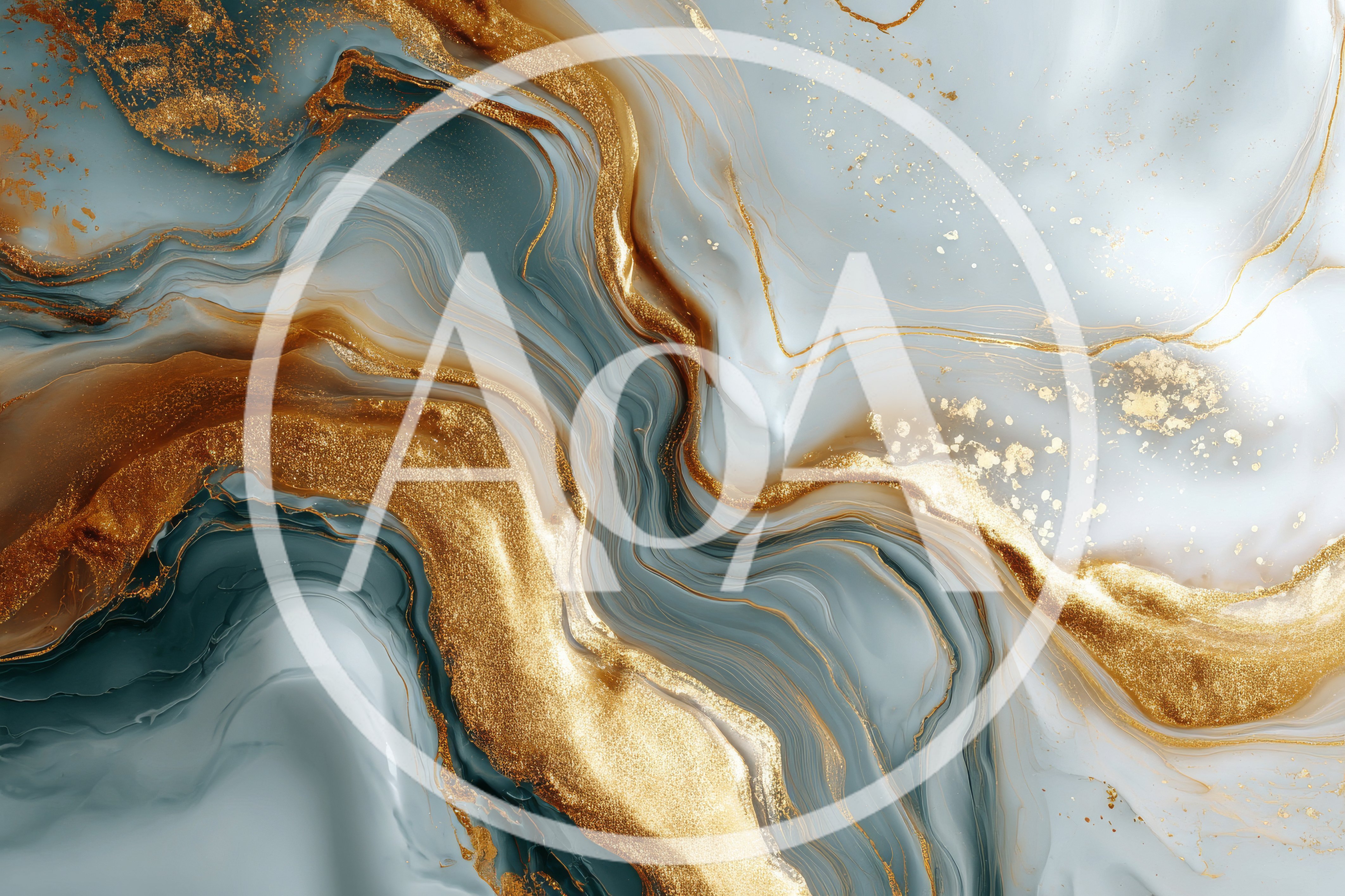 Abstract Fluid Marble Texture With Gold Veins