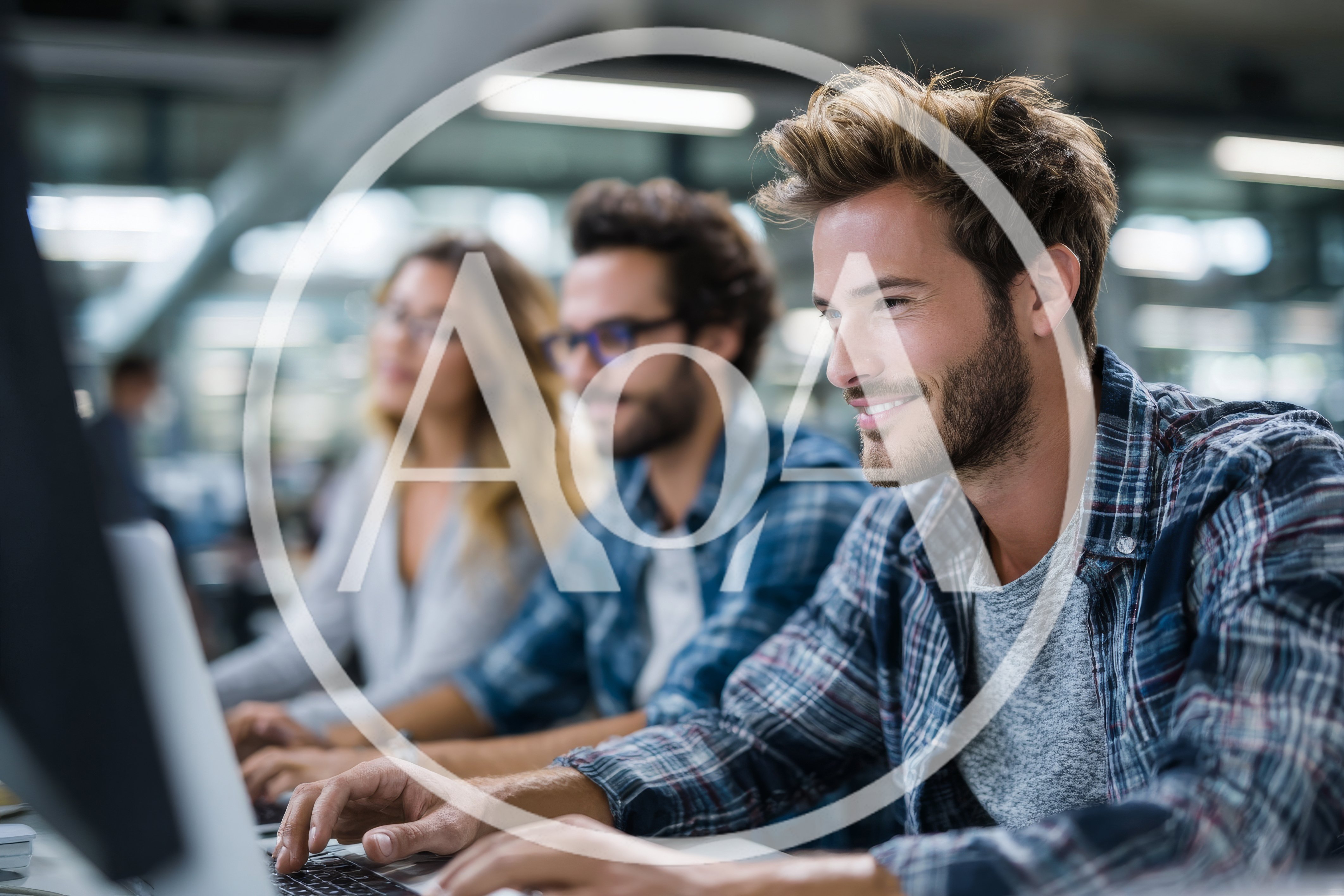 Young Professionals Working Together In A Modern Office