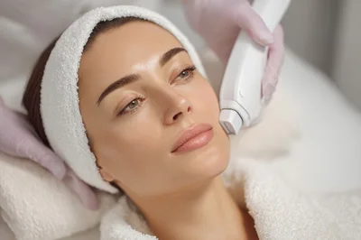 Woman Receiving Professional Facial Skin Tightening Treatment