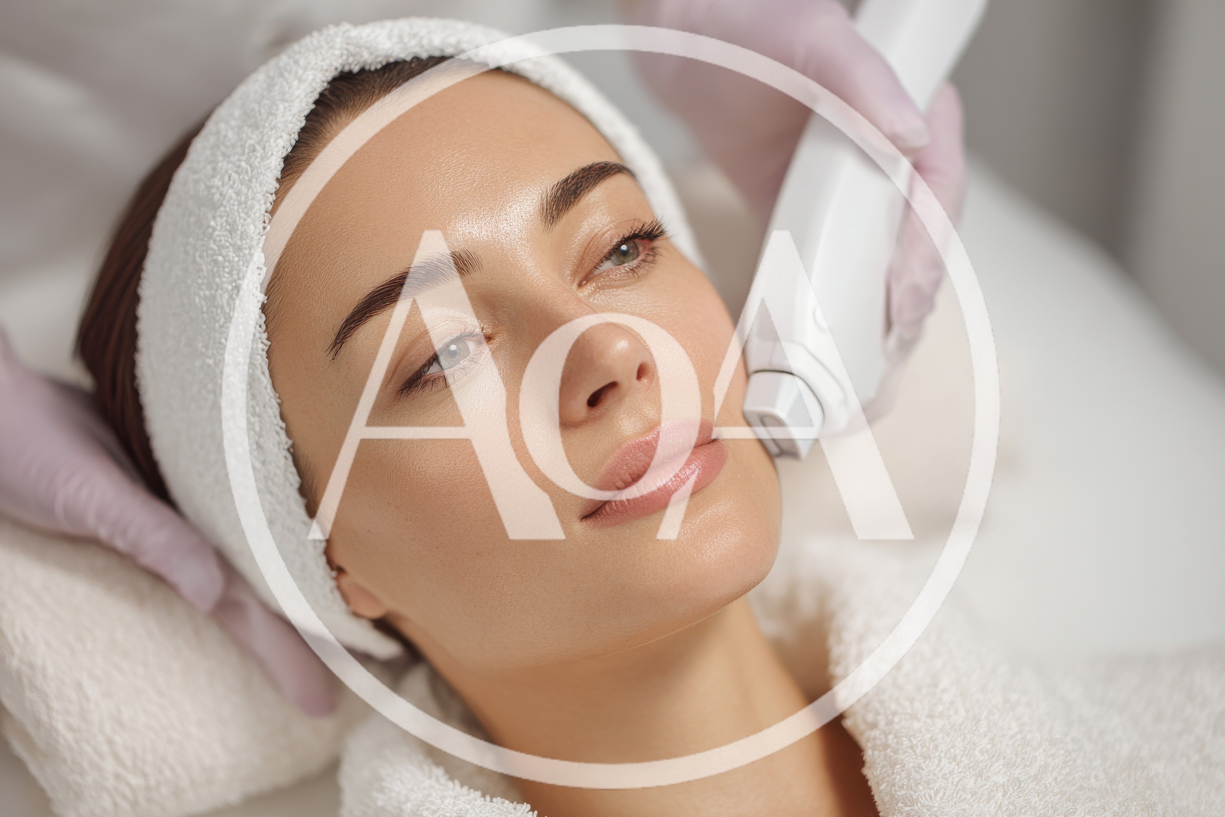 Woman Receiving Professional Facial Skin Tightening Treatment