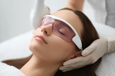 Woman Receiving Laser Skin Rejuvenation Treatment
