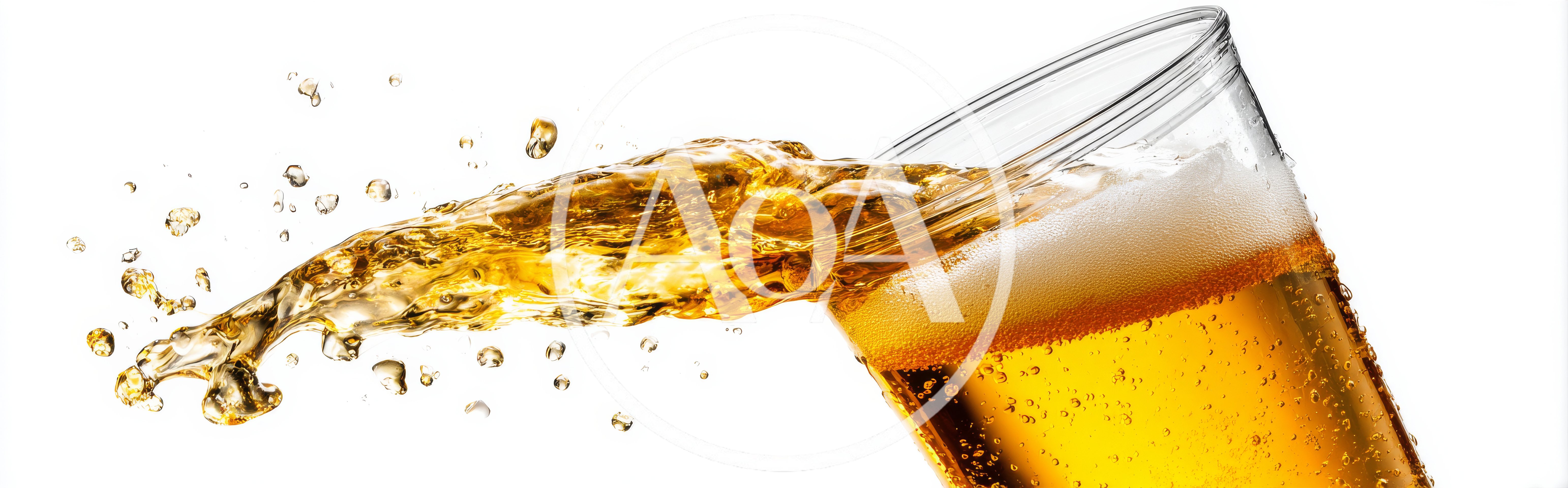 Golden Beer Pouring From A Glass